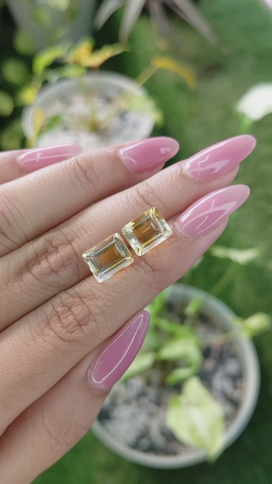 6.31 Ct.Tw.Total Carat Weight Citrine Pair from Brazil Size Video