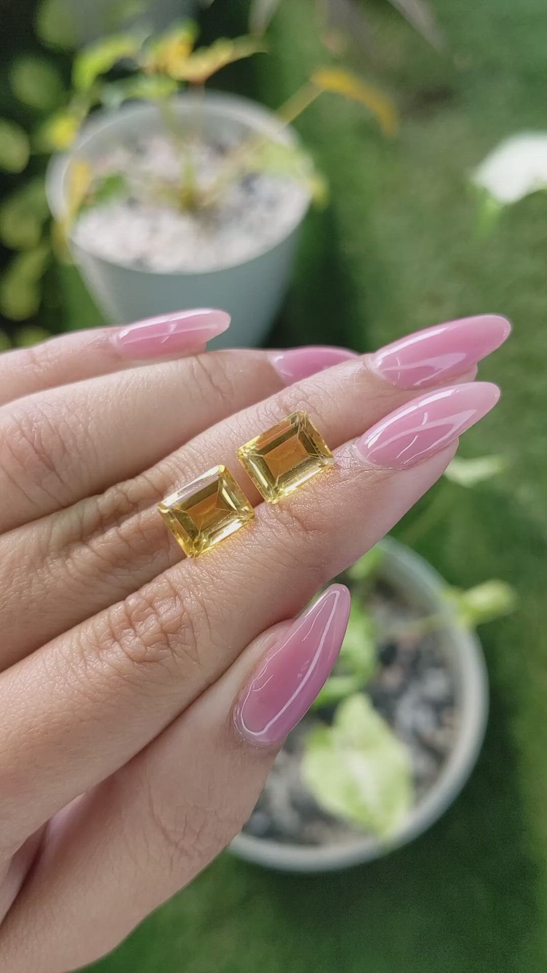 7.04 Ct.Tw.Total Carat Weight Citrine Pair from Brazil Size Video