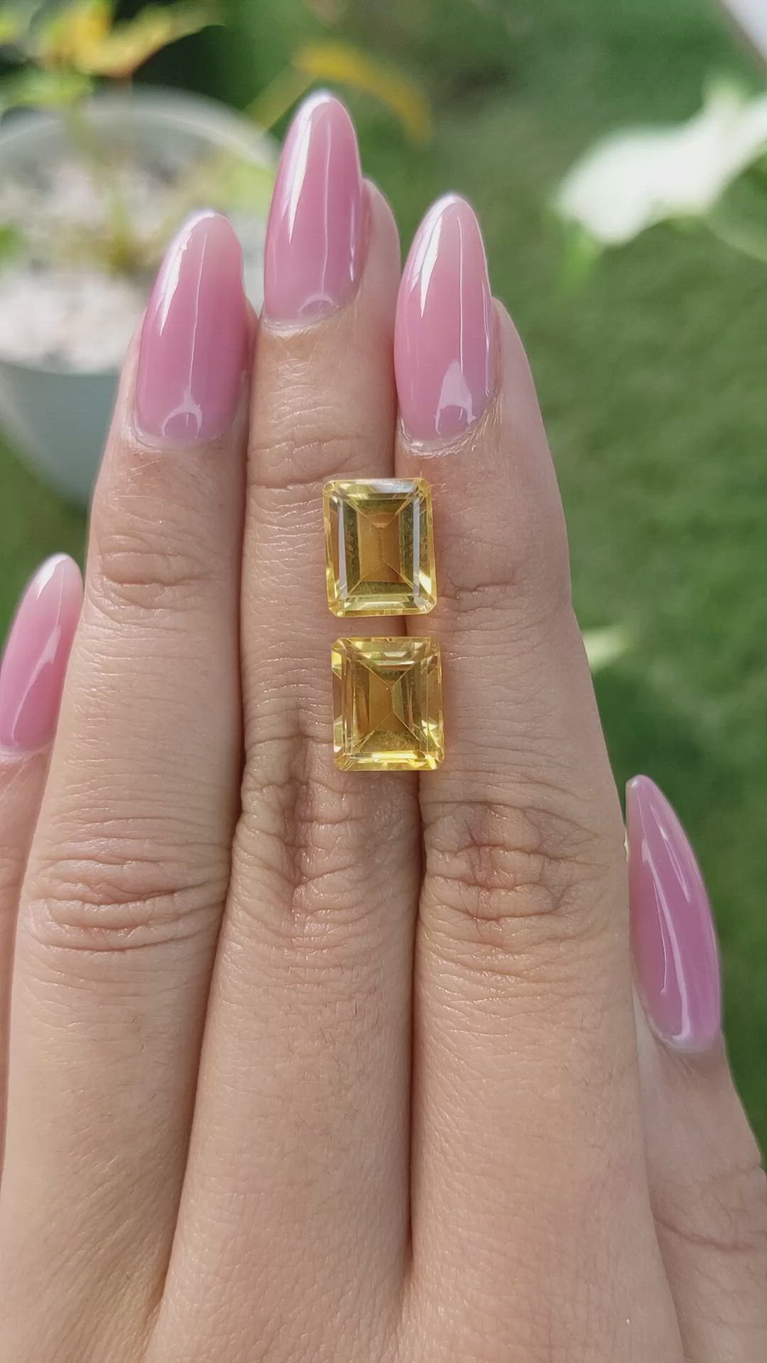7.04 Ct.Tw.Total Carat Weight Citrine Pair from Brazil Size Video