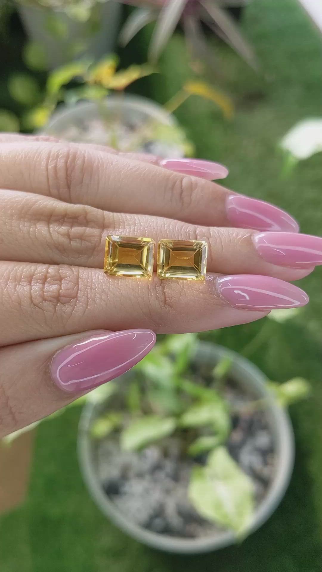 7.04 Ct.Tw.Total Carat Weight Citrine Pair from Brazil Size Video
