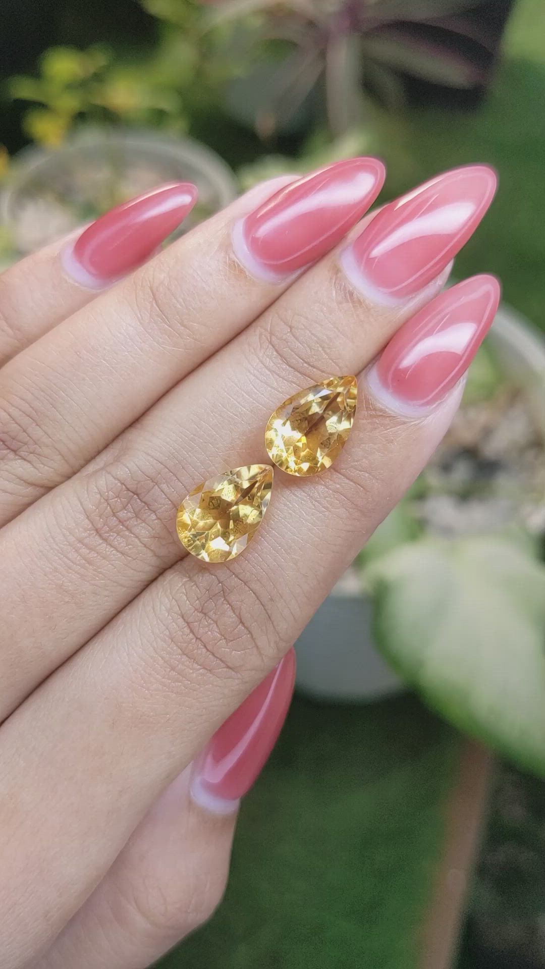 7.28 Ct.Tw.Total Carat Weight Citrine Pair from Brazil Size Video
