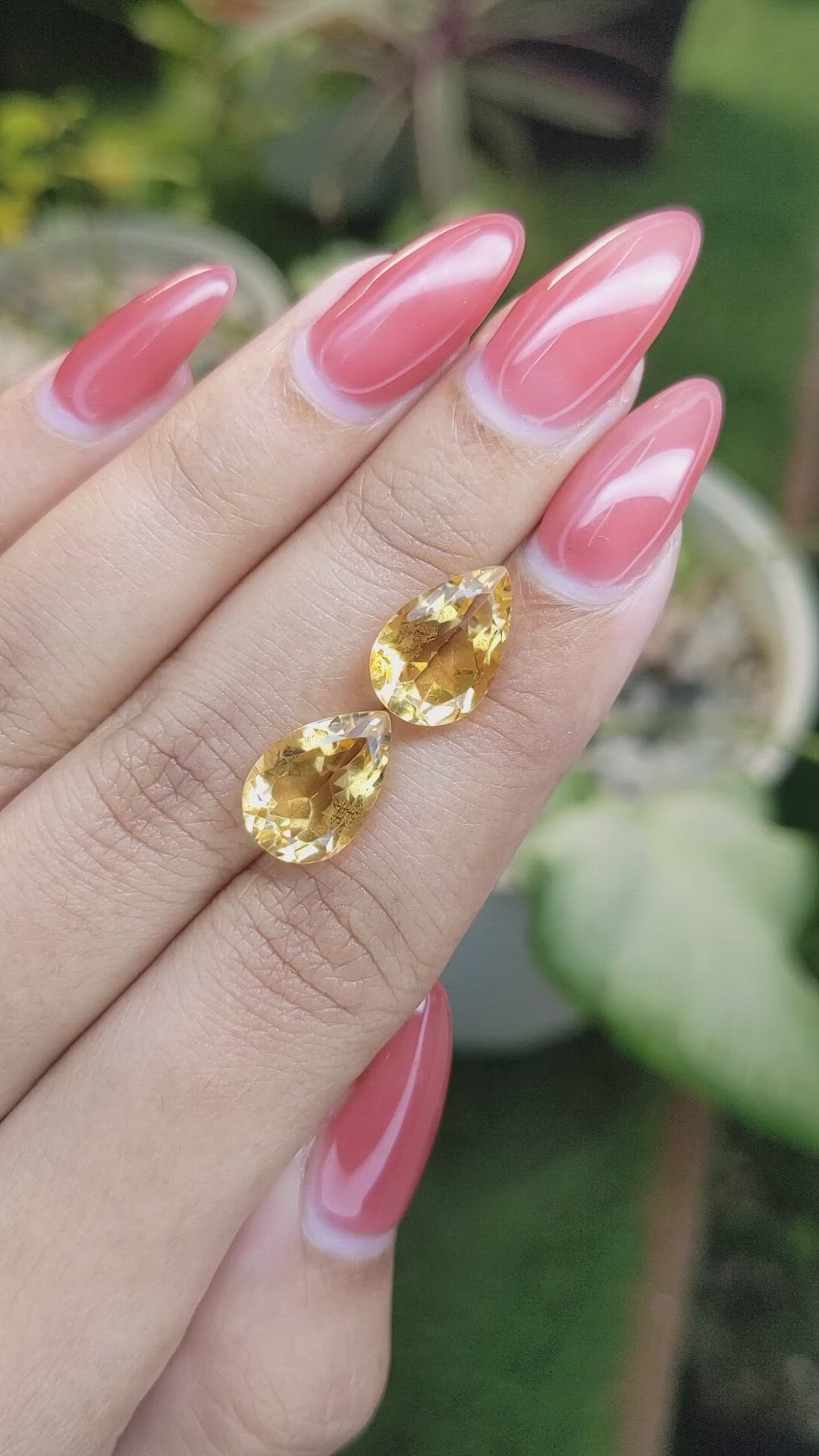 7.45 Ct.Tw.Total Carat Weight Citrine Pair from Brazil Size Video