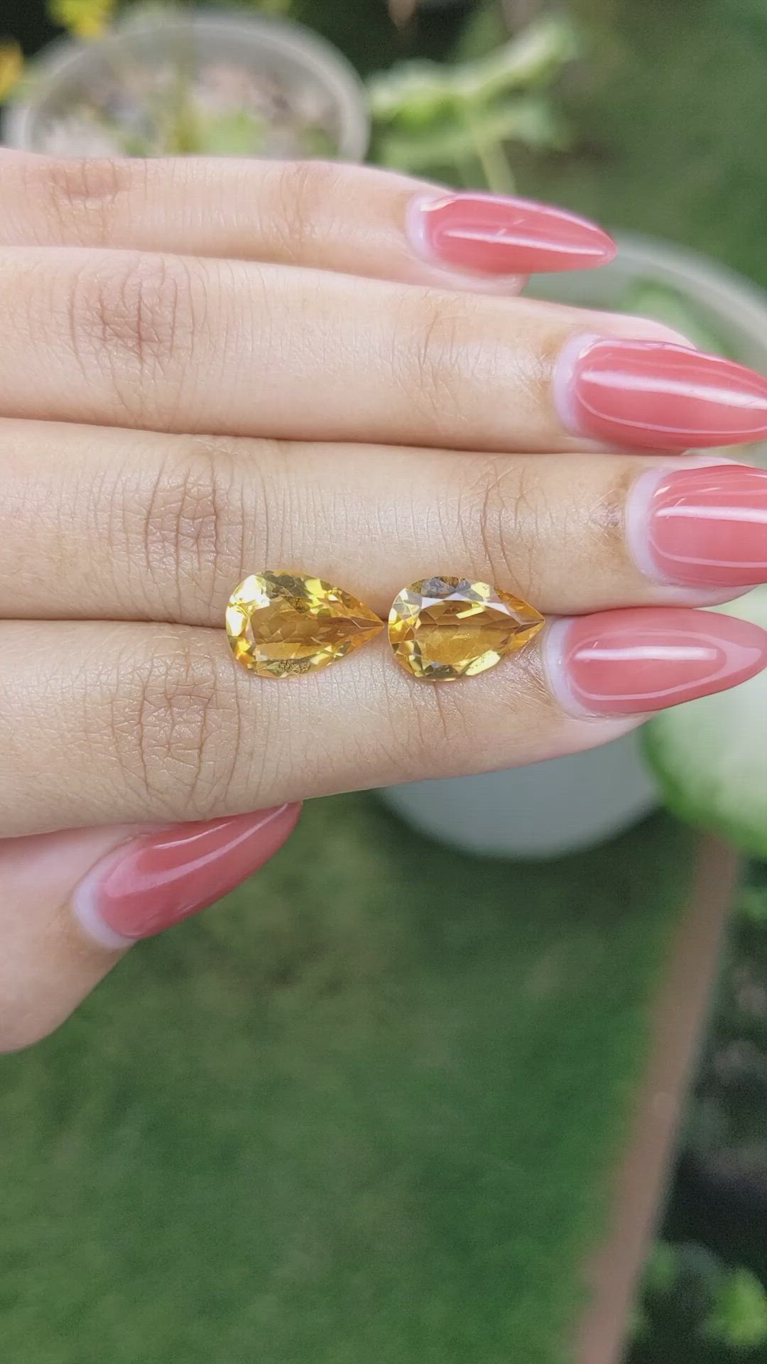 5.72 Ct.Tw.Total Carat Weight Citrine Pair from Brazil Size Video