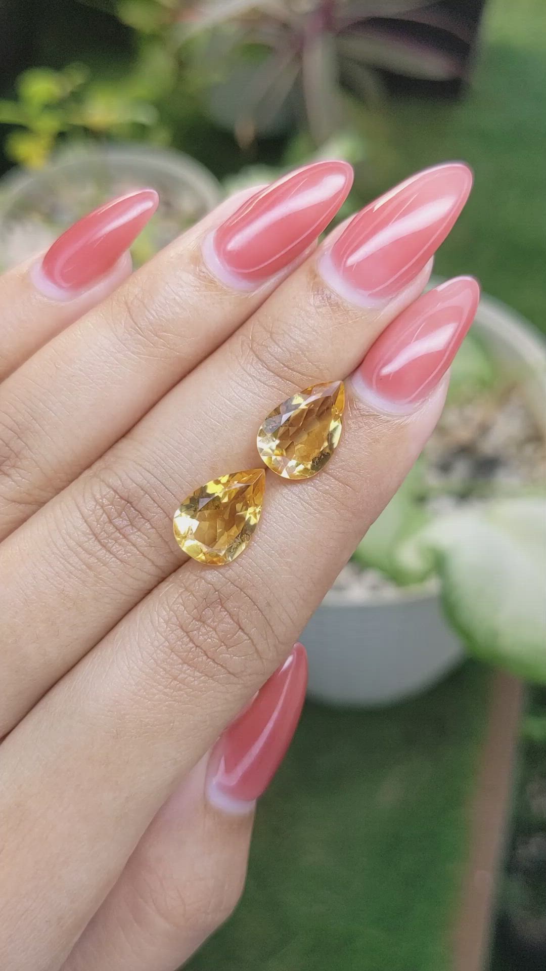 5.72 Ct.Tw.Total Carat Weight Citrine Pair from Brazil Size Video