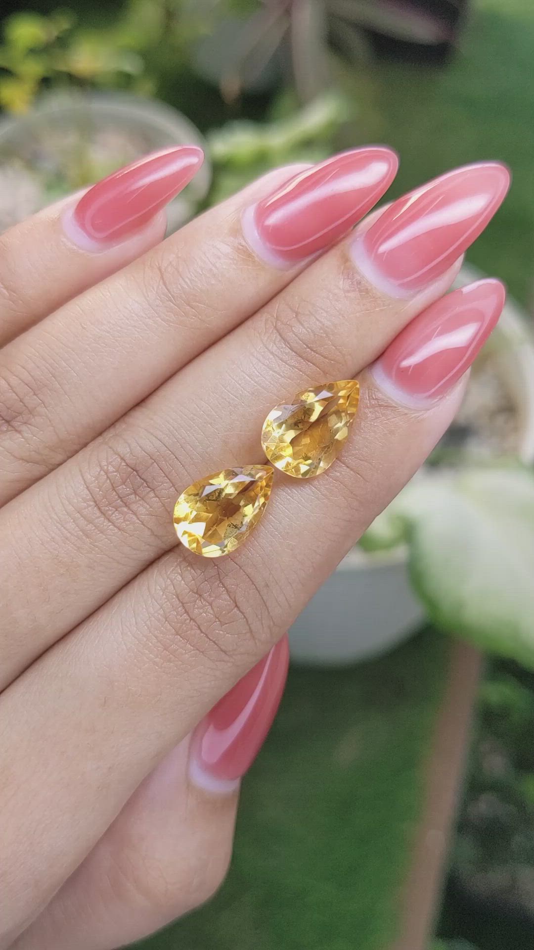 7.12 Ct.Tw.Total Carat Weight Citrine Pair from Brazil Size Video