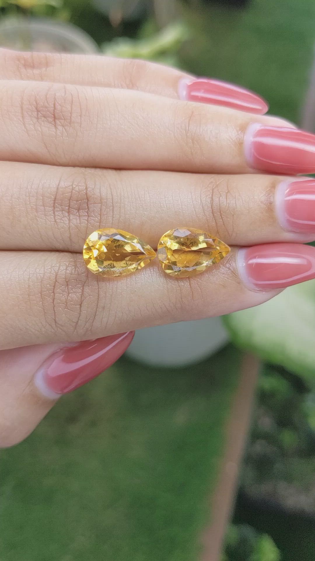 7.12 Ct.Tw.Total Carat Weight Citrine Pair from Brazil Size Video