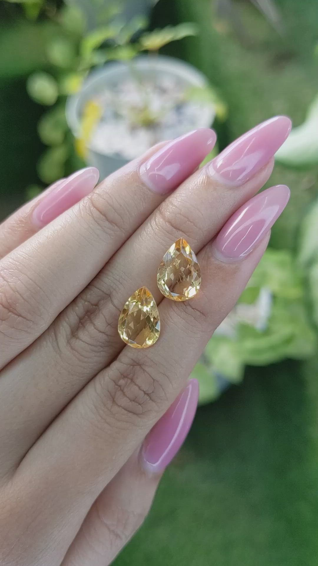 6.38 Ct.Tw.Total Carat Weight Citrine Pair from Brazil Size Video