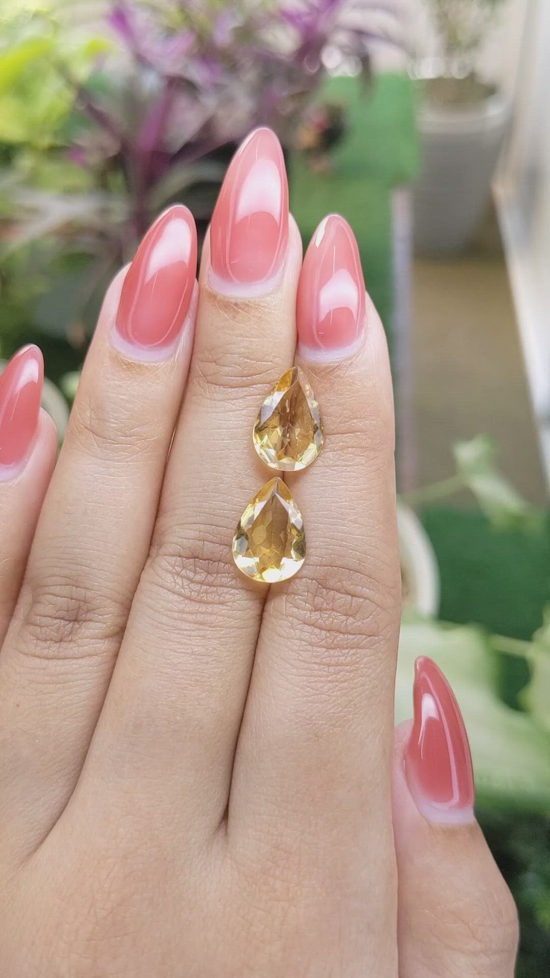 5.49 Ct.Tw.Total Carat Weight Citrine Pair from Brazil Size Video