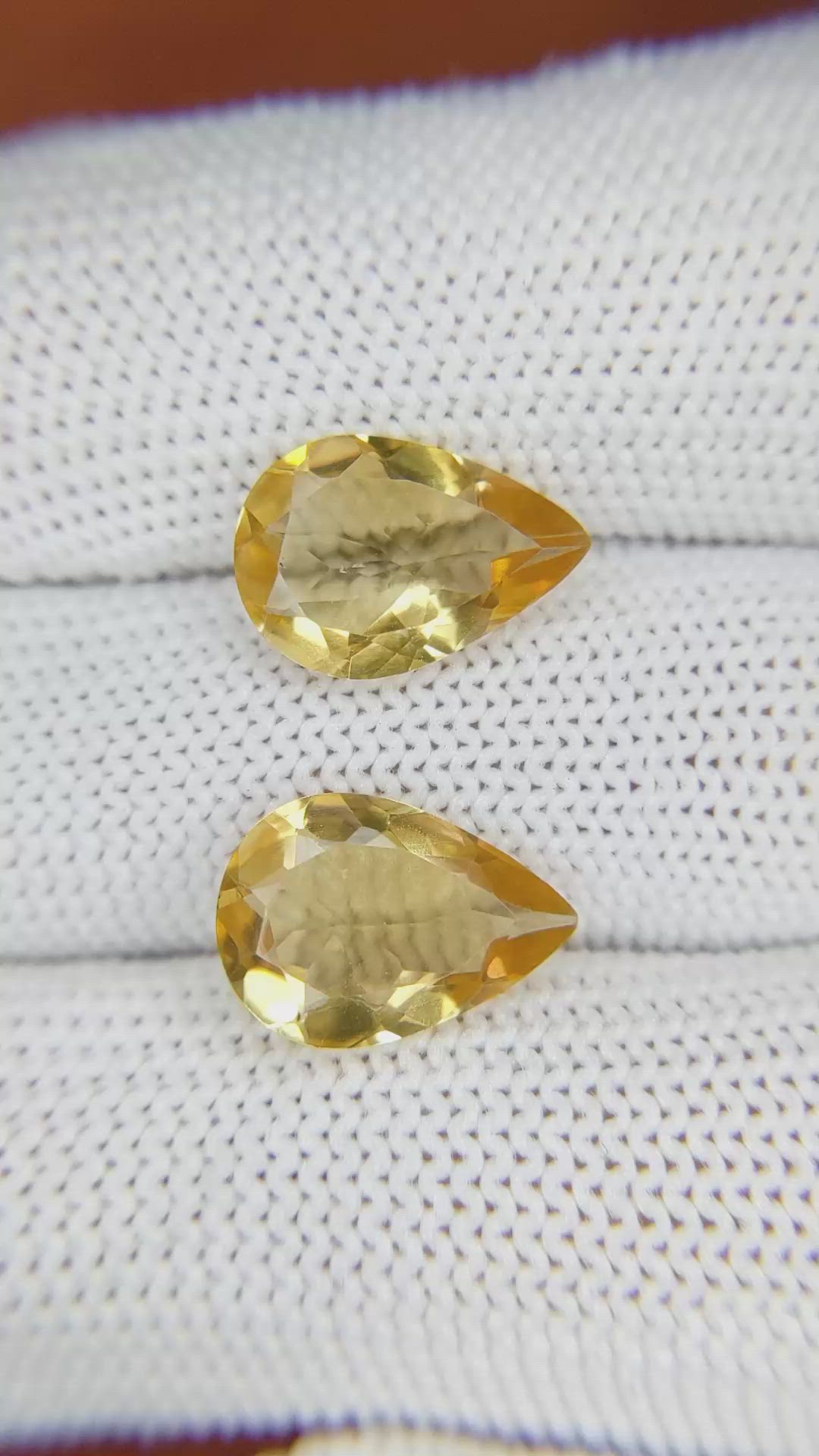 5.49 Ct.Tw.Total Carat Weight Citrine Pair from Brazil Size Video