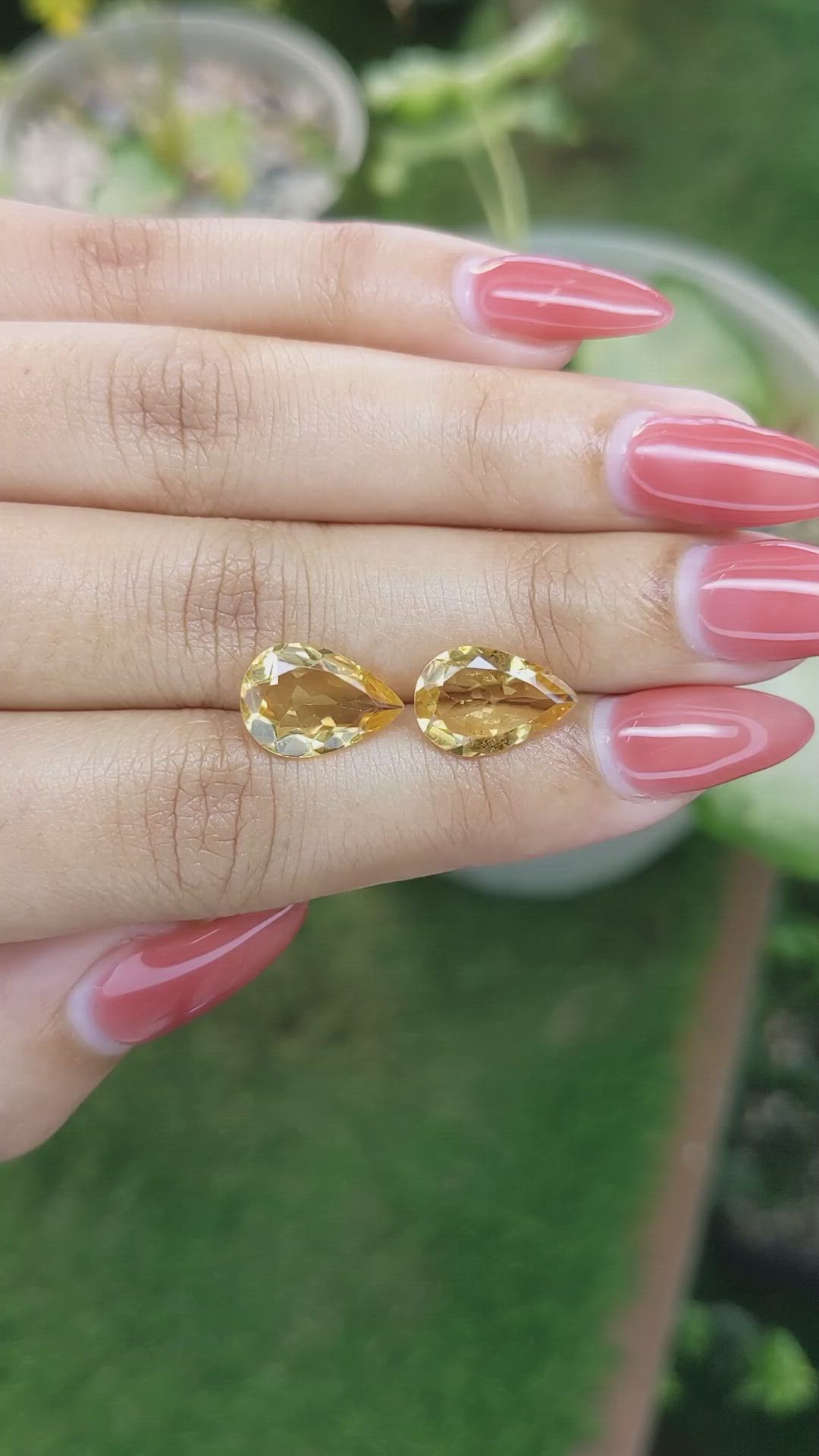 5.49 Ct.Tw.Total Carat Weight Citrine Pair from Brazil Size Video