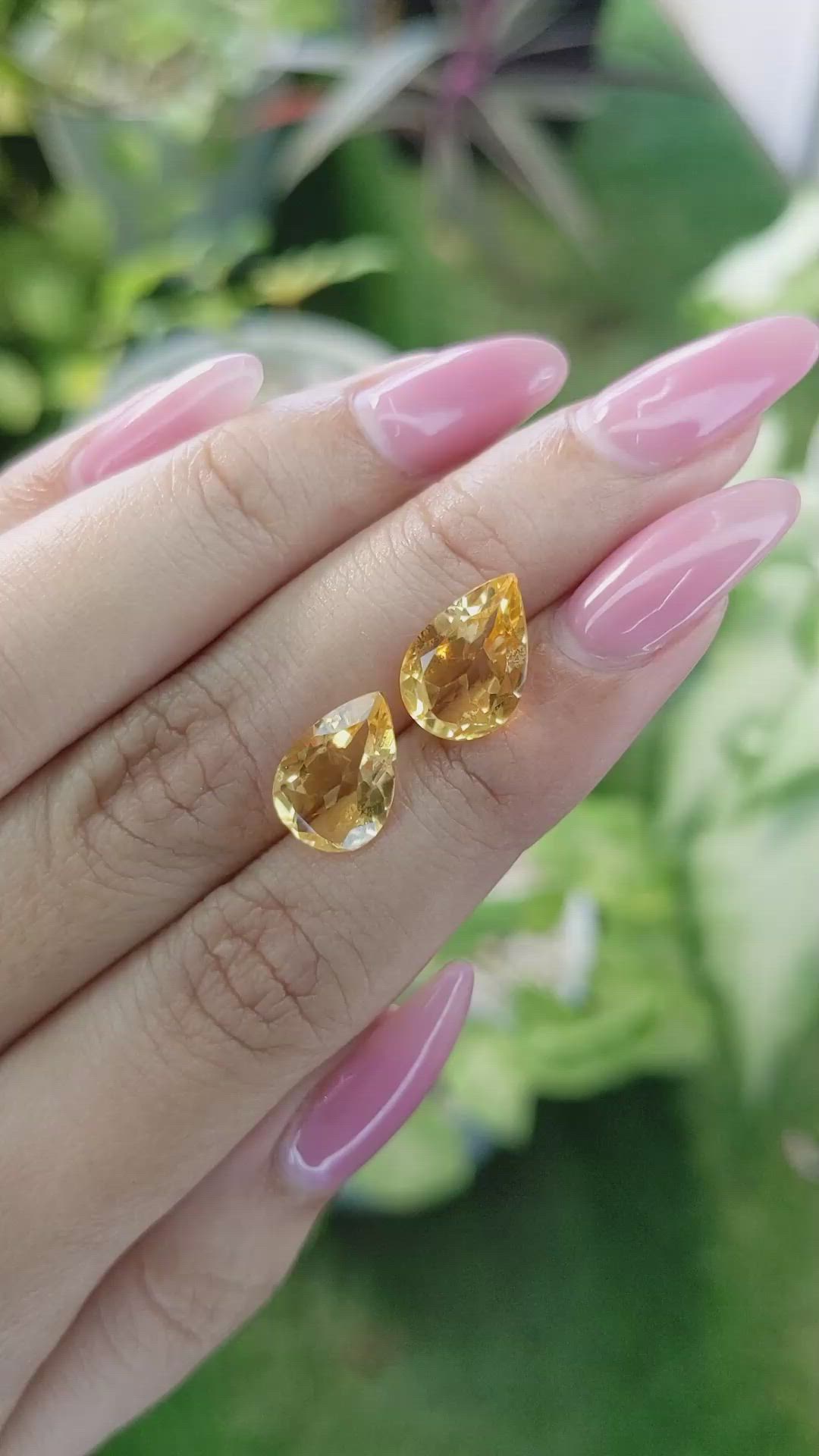 5.72 Ct.Tw.Total Carat Weight Citrine Pair from Brazil Size Video