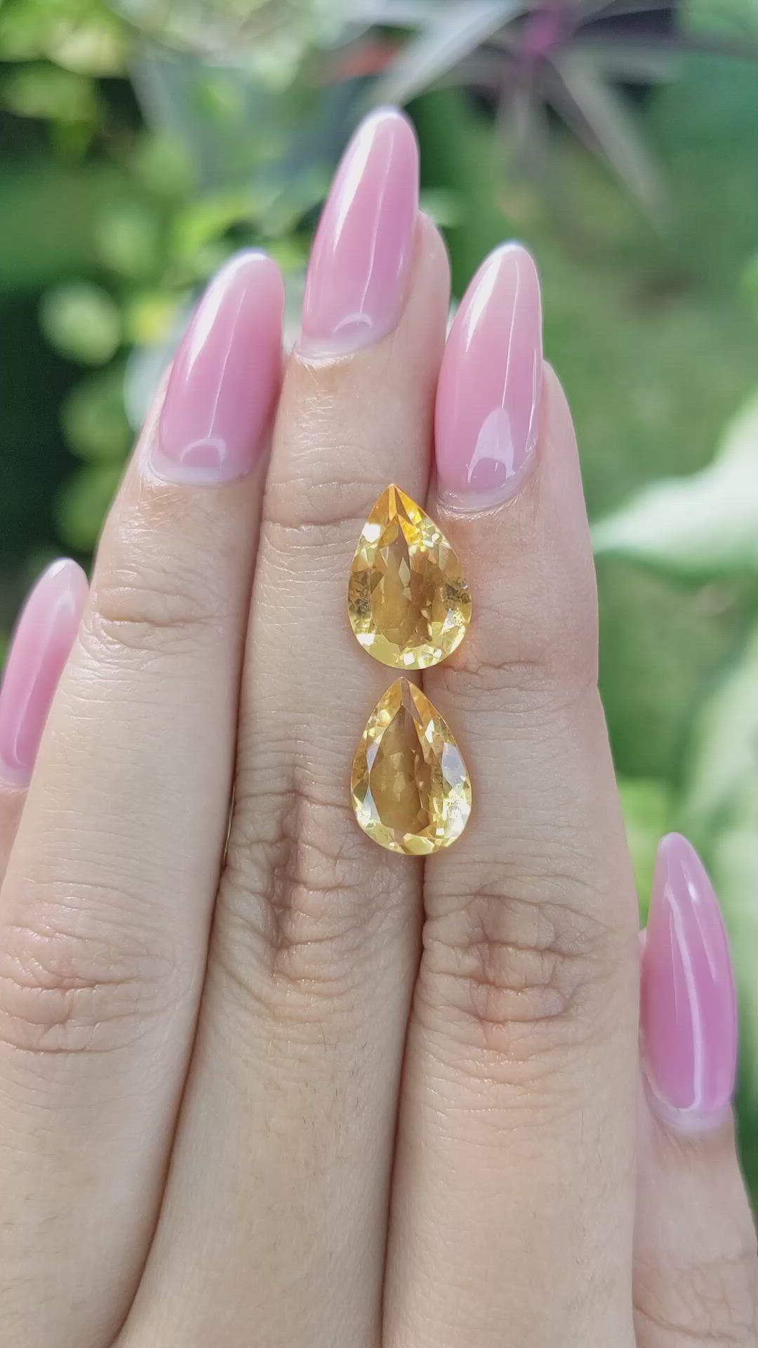 5.72 Ct.Tw.Total Carat Weight Citrine Pair from Brazil Size Video