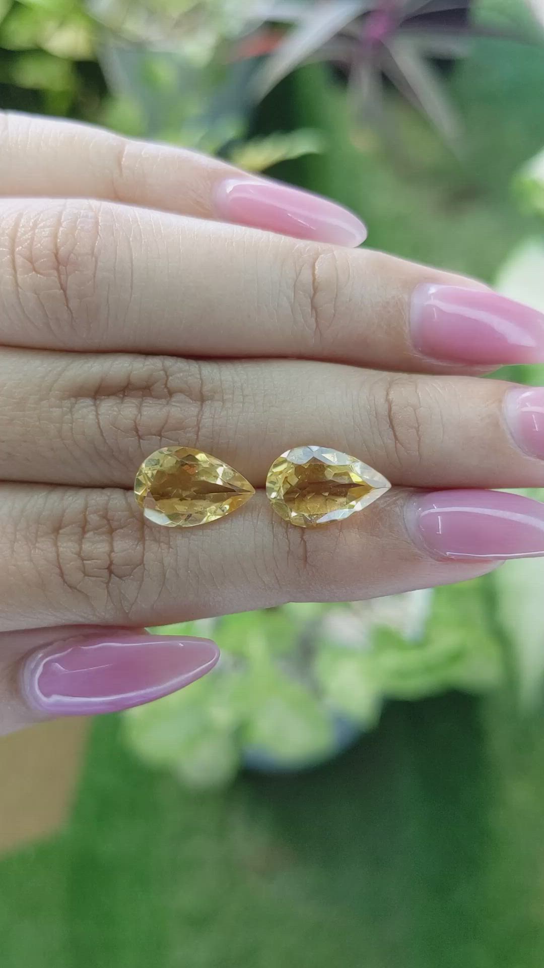 5.72 Ct.Tw.Total Carat Weight Citrine Pair from Brazil Size Video