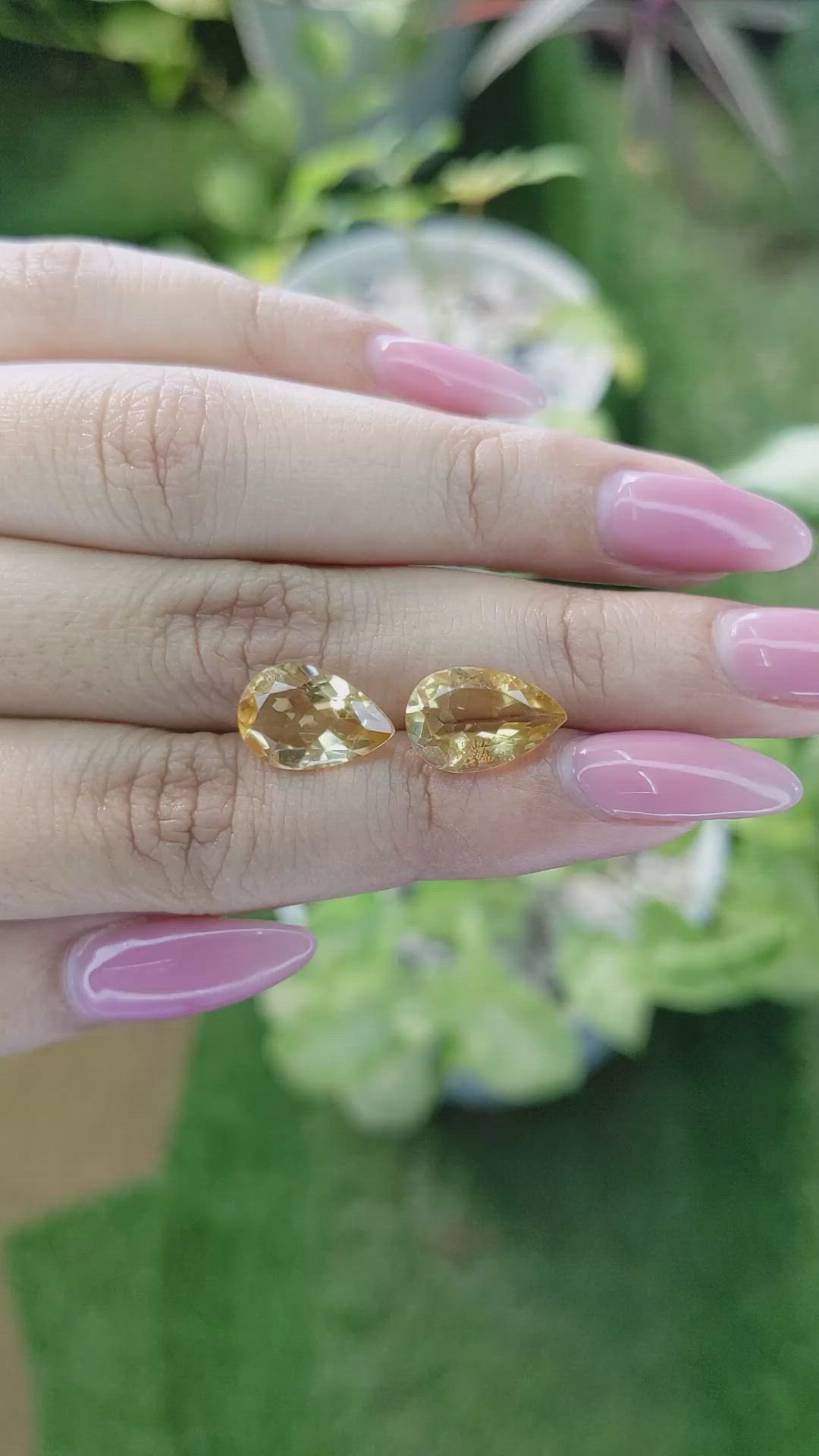 6.27 Ct.Tw.Total Carat Weight Citrine Pair from Brazil Size Video