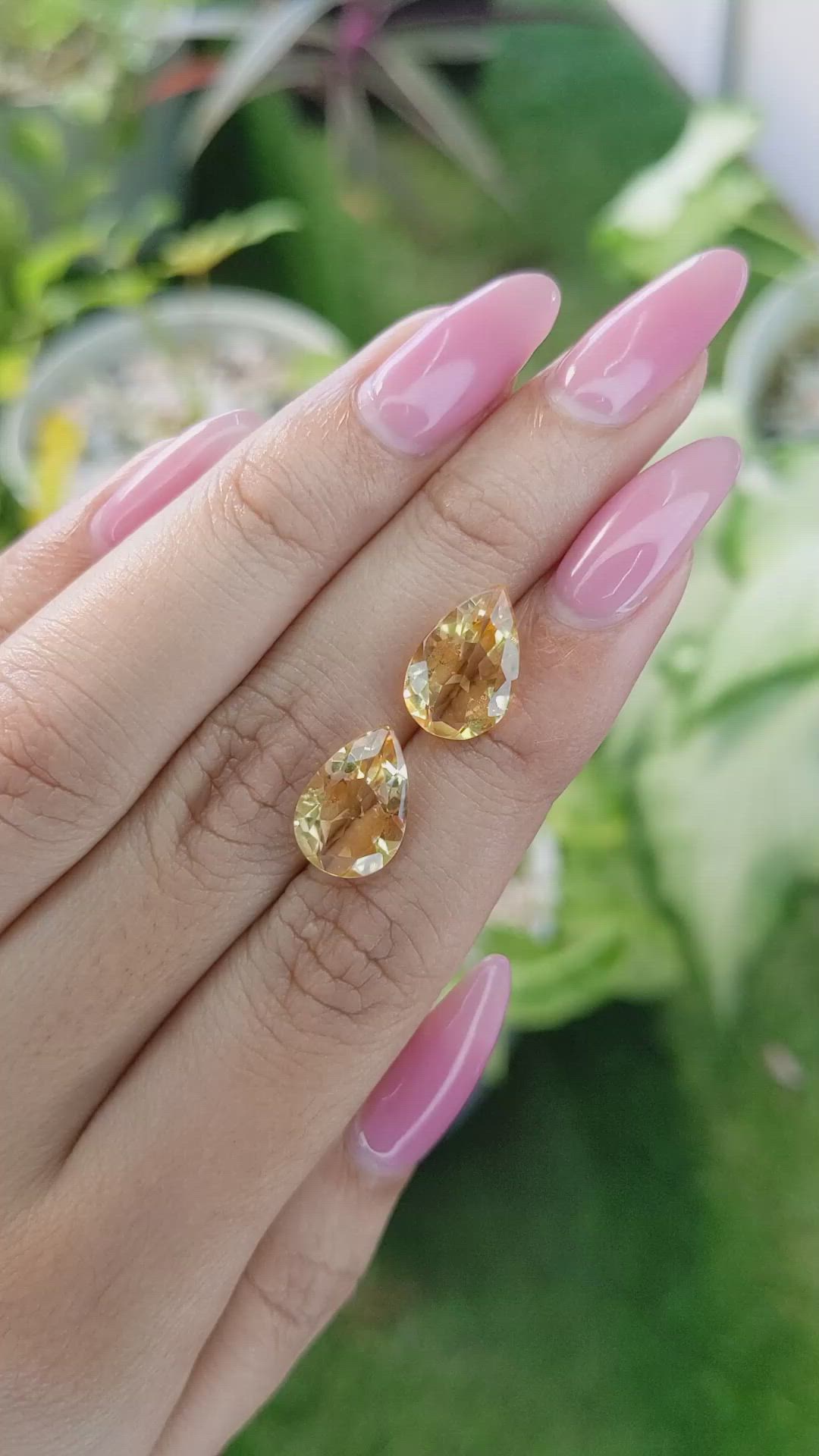 6.27 Ct.Tw.Total Carat Weight Citrine Pair from Brazil Size Video