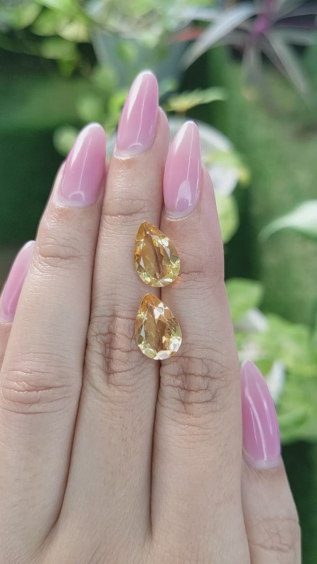 6.27 Ct.Tw.Total Carat Weight Citrine Pair from Brazil Size Video