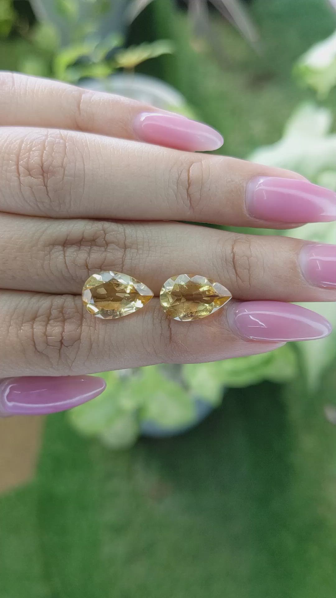 6.27 Ct.Tw.Total Carat Weight Citrine Pair from Brazil Size Video