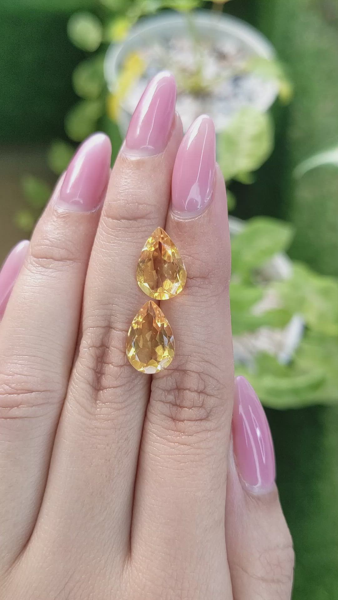 6.63 Ct.Tw.Total Carat Weight Citrine Pair from Brazil Size Video