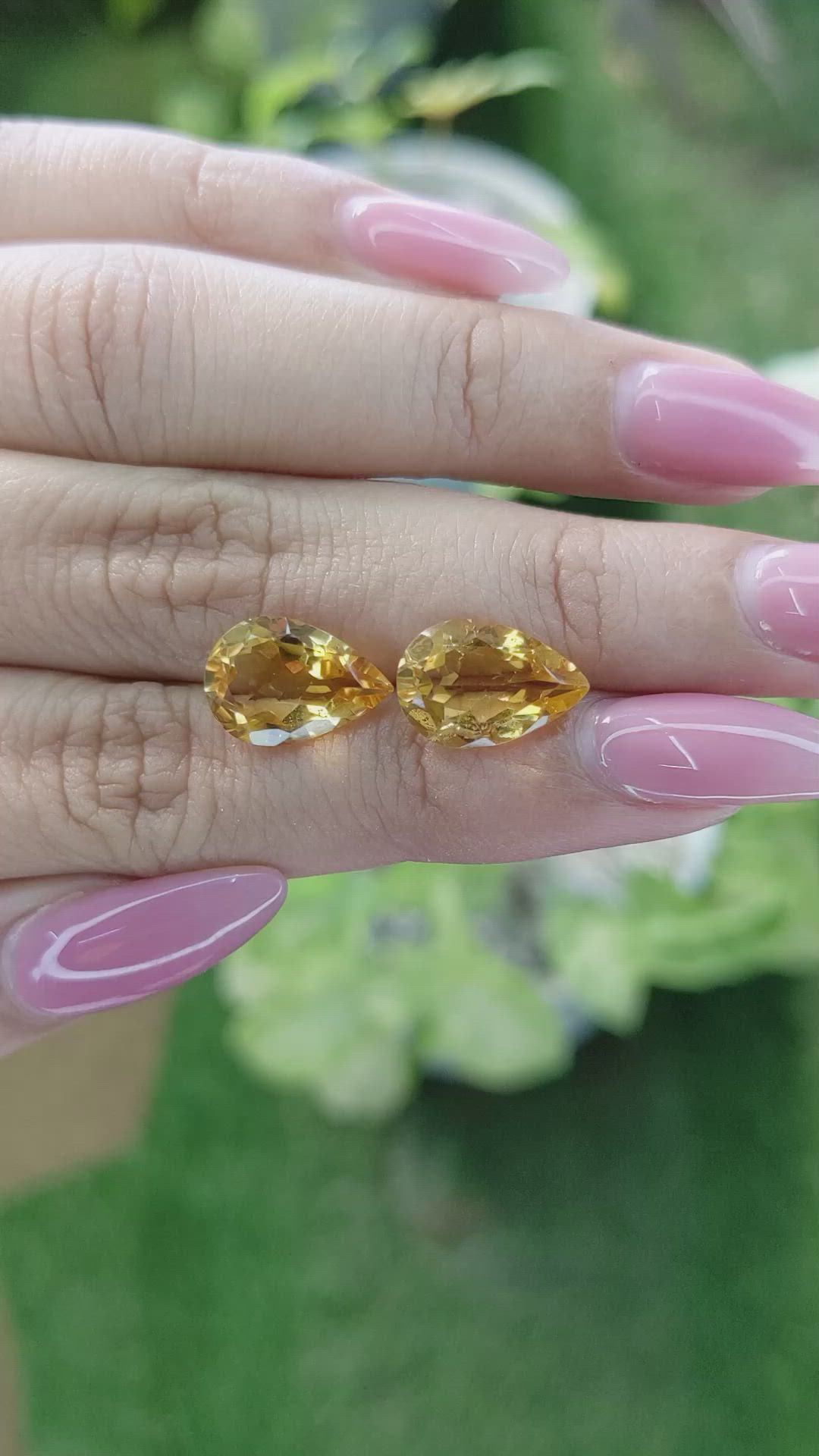 6.63 Ct.Tw.Total Carat Weight Citrine Pair from Brazil Size Video