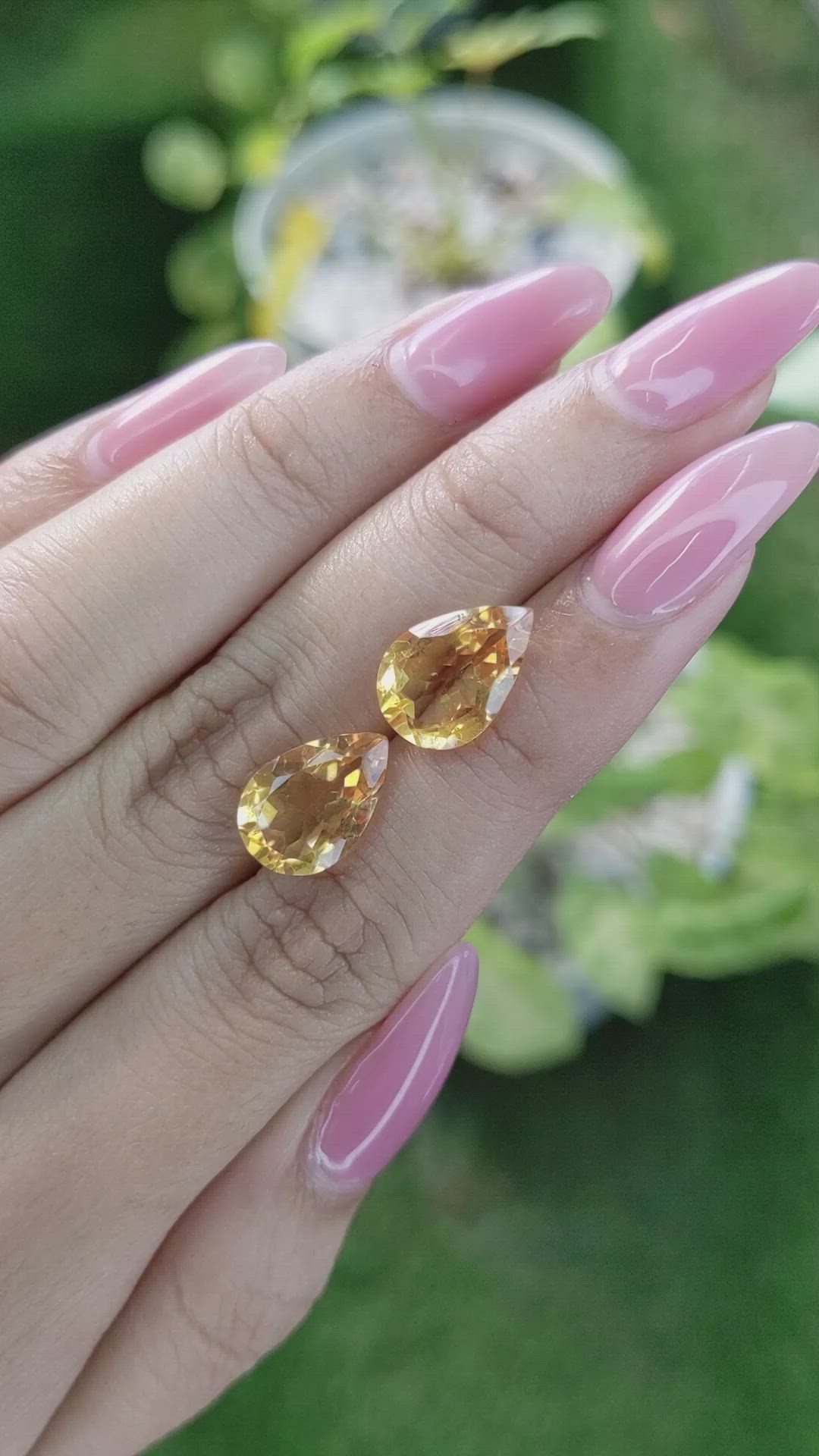 6.63 Ct.Tw.Total Carat Weight Citrine Pair from Brazil Size Video
