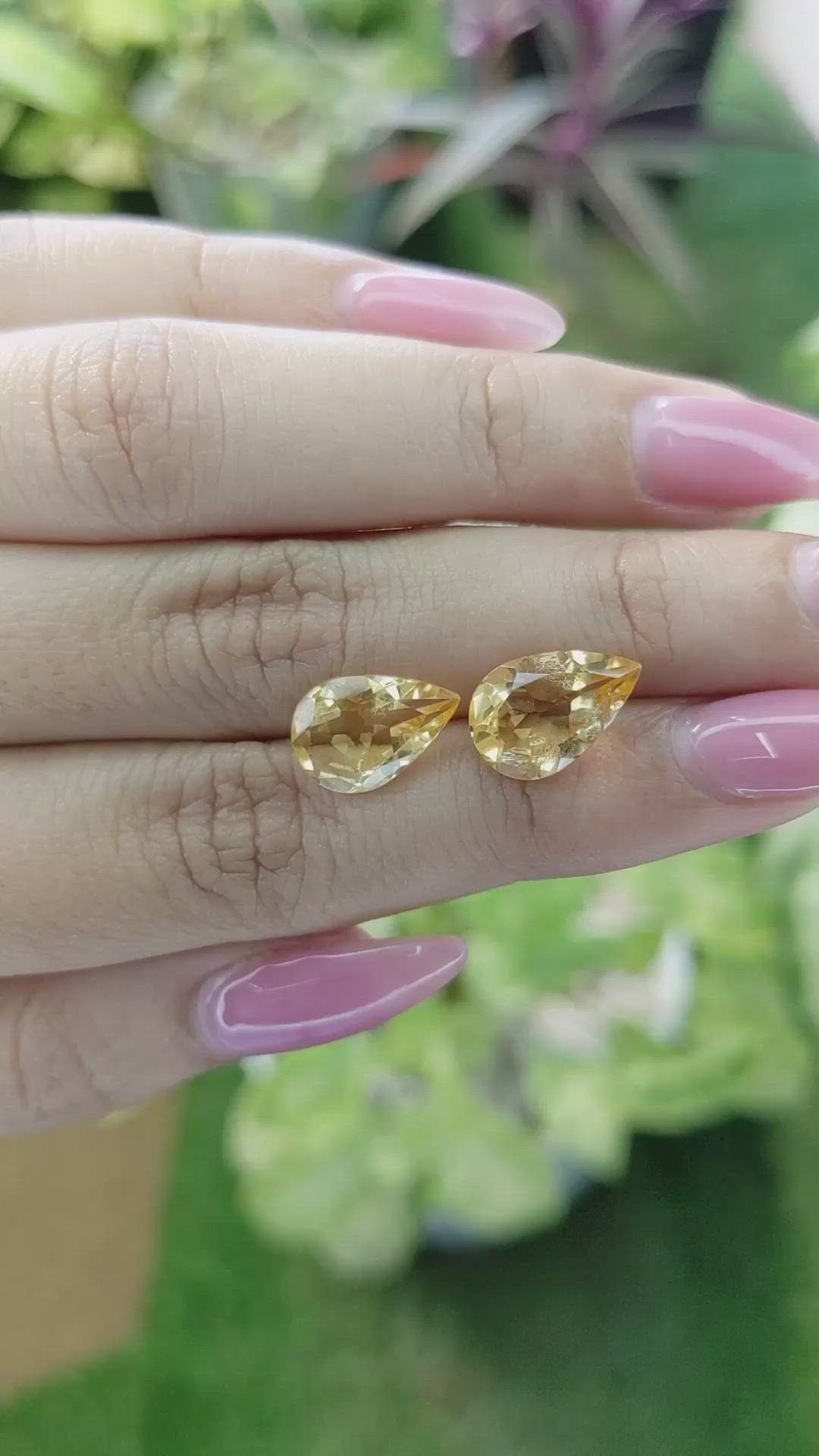 5.80 Ct.Tw.Total Carat Weight Citrine Pair from Brazil Size Video