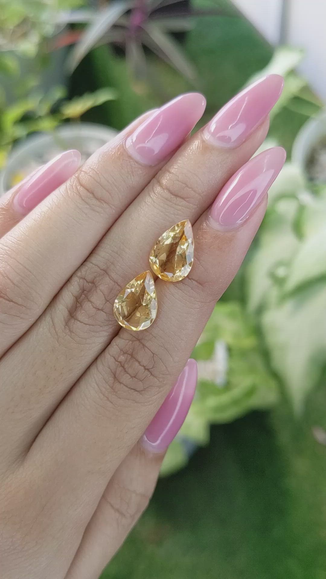 5.80 Ct.Tw.Total Carat Weight Citrine Pair from Brazil Size Video