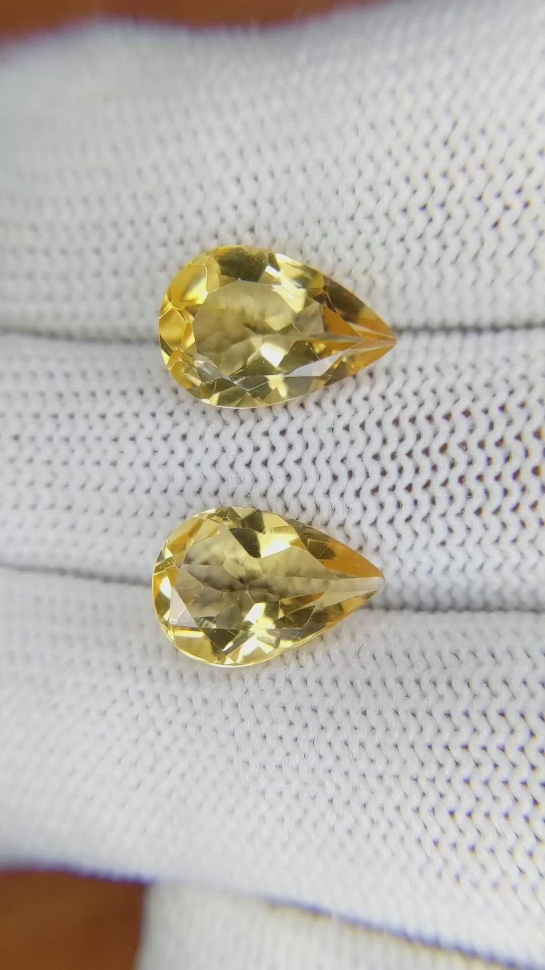 5.80 Ct.Tw.Total Carat Weight Citrine Pair from Brazil Size Video