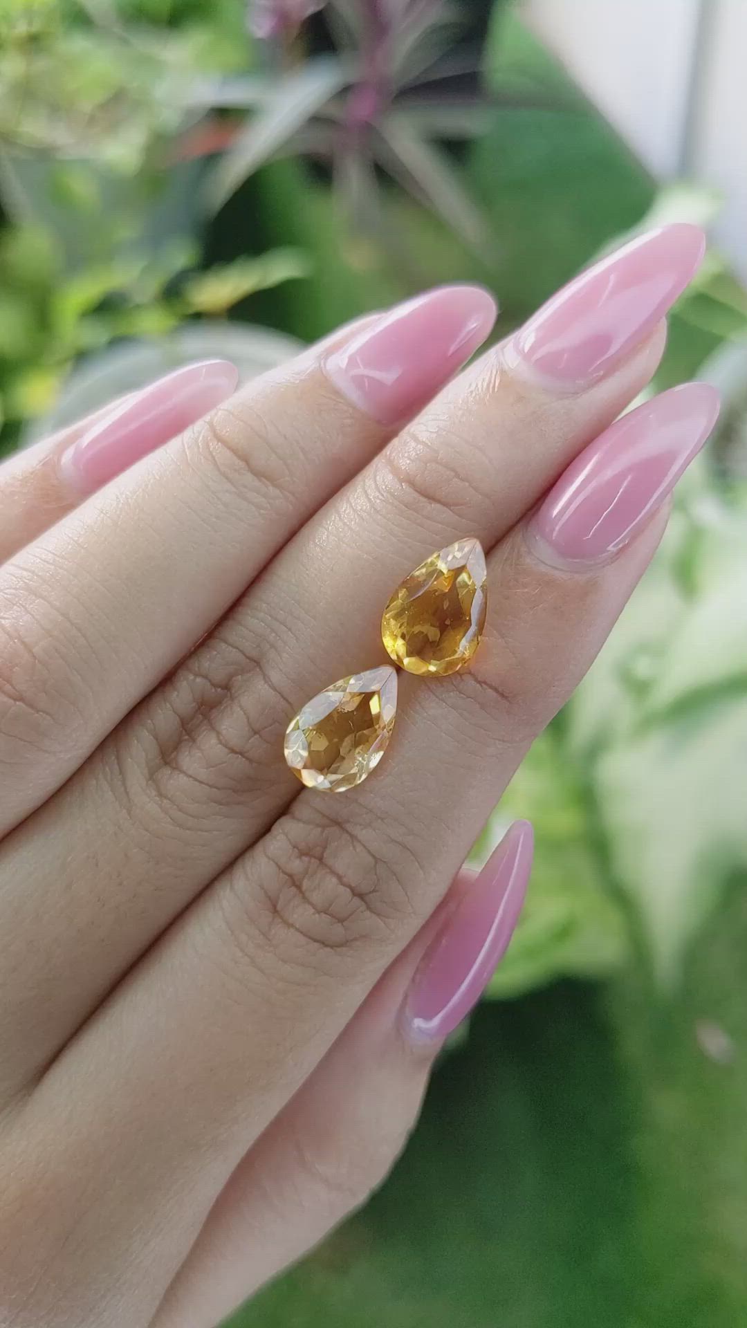 5.26 Ct.Tw.Total Carat Weight Citrine Pair from Brazil Size Video