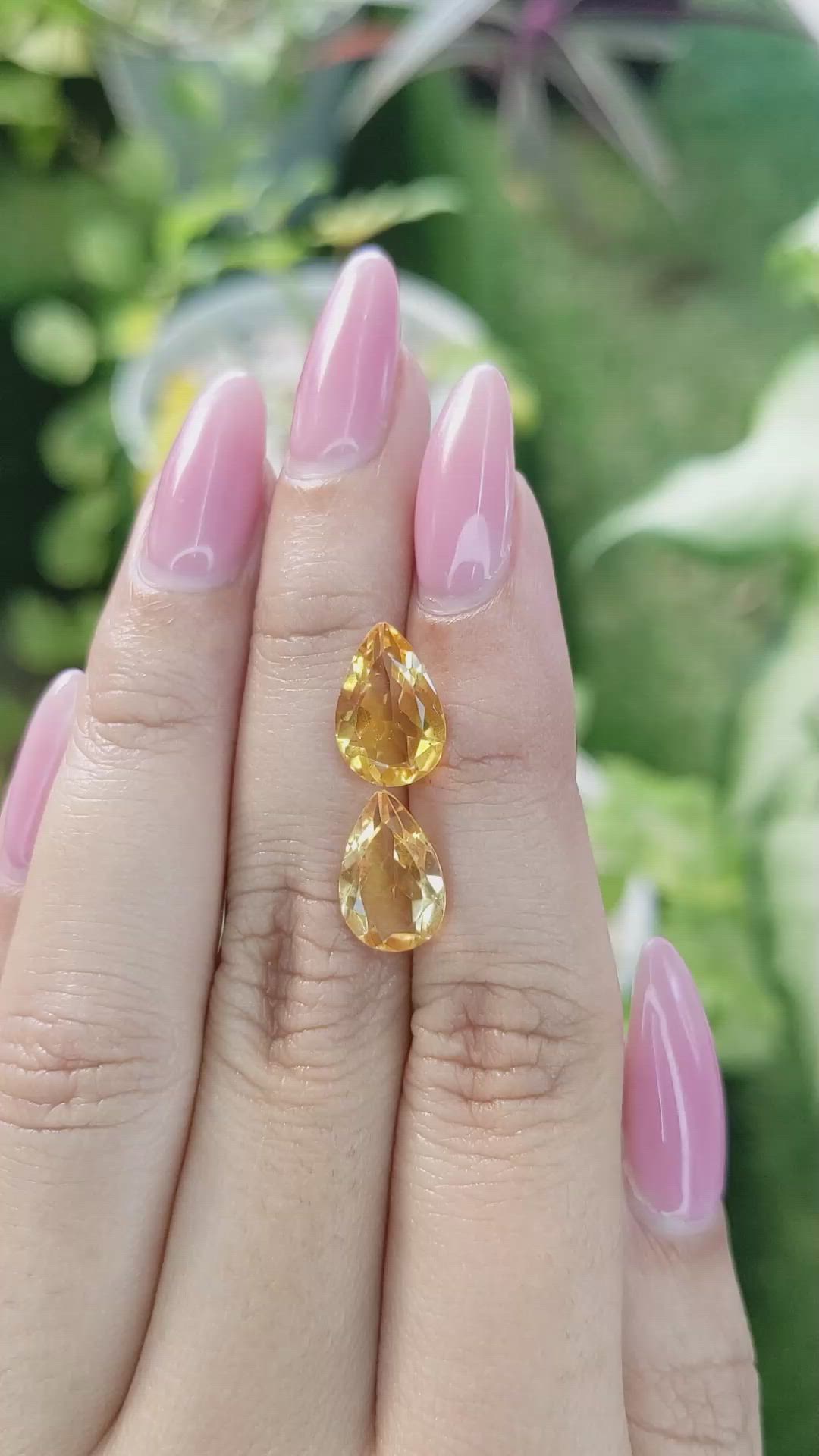 5.26 Ct.Tw.Total Carat Weight Citrine Pair from Brazil Size Video