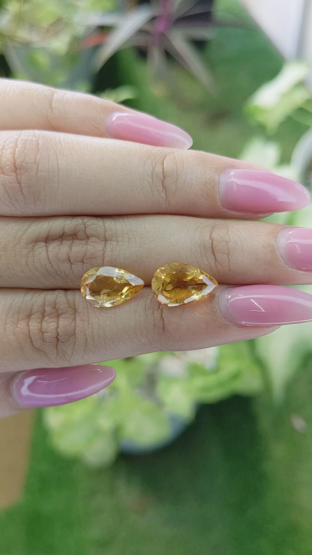 5.26 Ct.Tw.Total Carat Weight Citrine Pair from Brazil Size Video