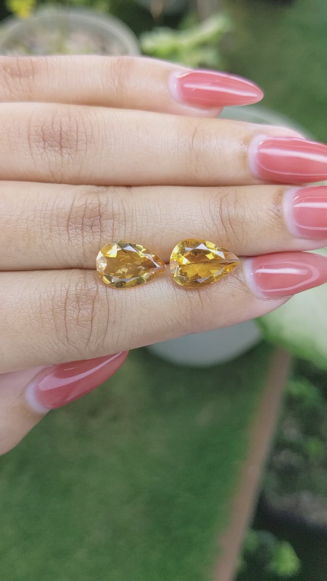 6.27 Ct.Tw.Total Carat Weight Citrine Pair from Brazil Size Video