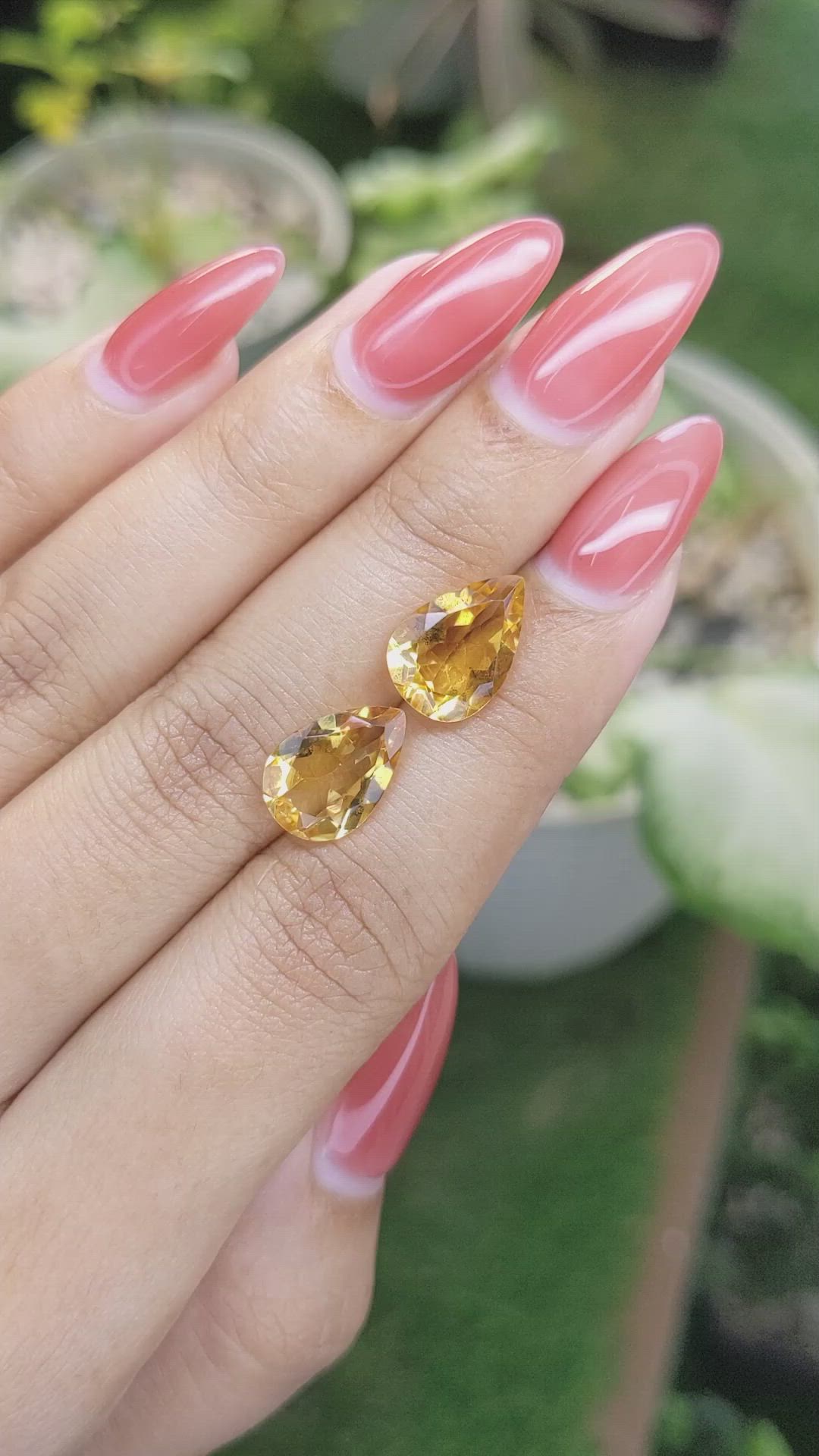 6.27 Ct.Tw.Total Carat Weight Citrine Pair from Brazil Size Video