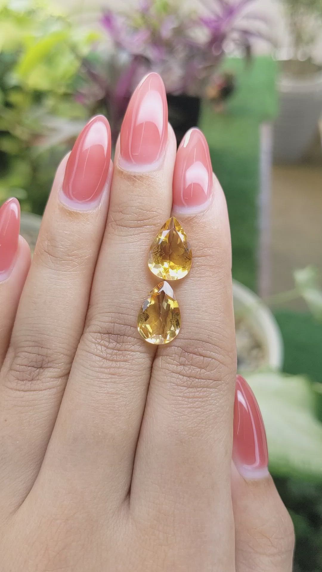 6.27 Ct.Tw.Total Carat Weight Citrine Pair from Brazil Size Video