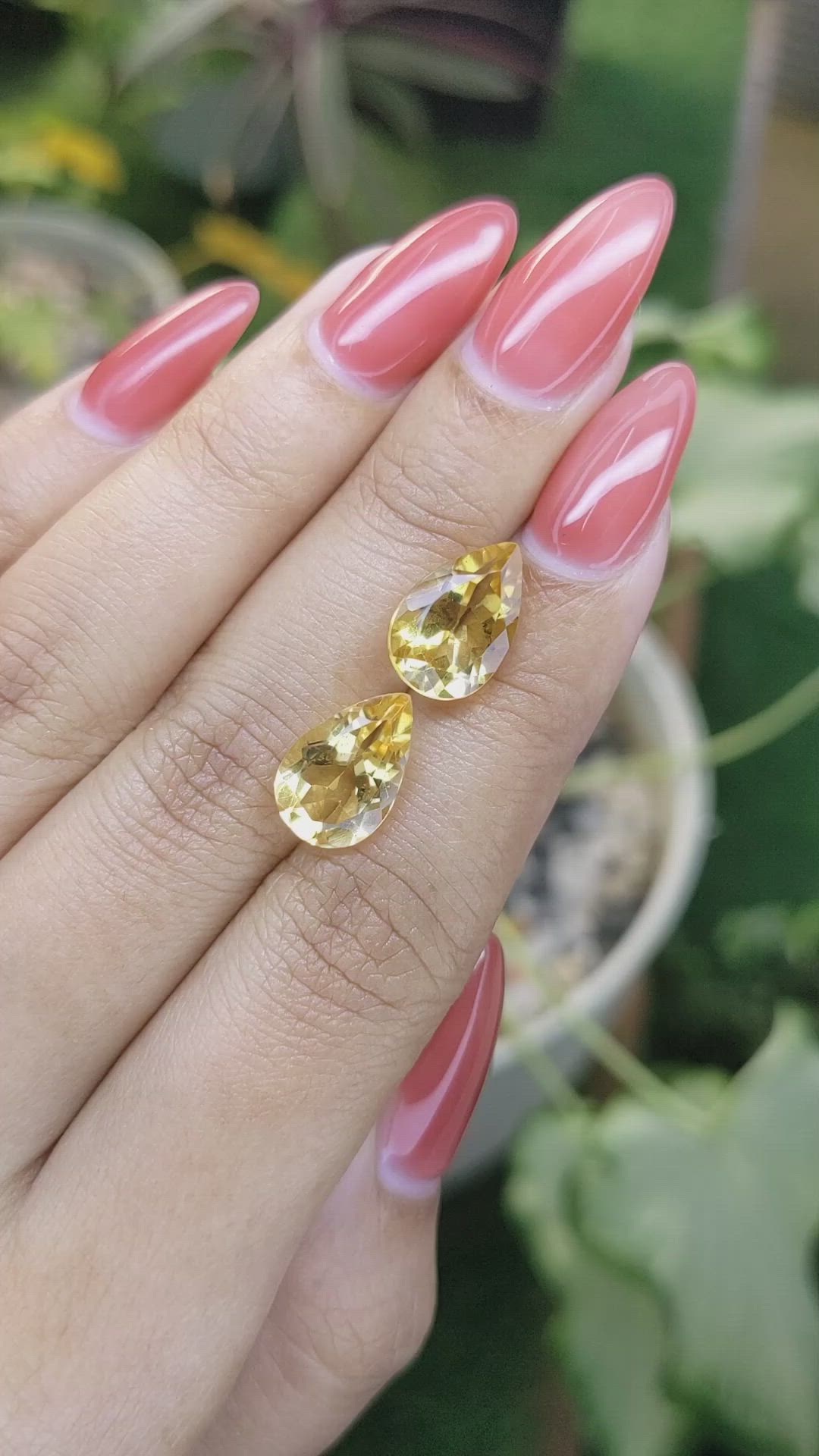 6.79 Ct.Tw.Total Carat Weight Citrine Pair from Brazil Size Video