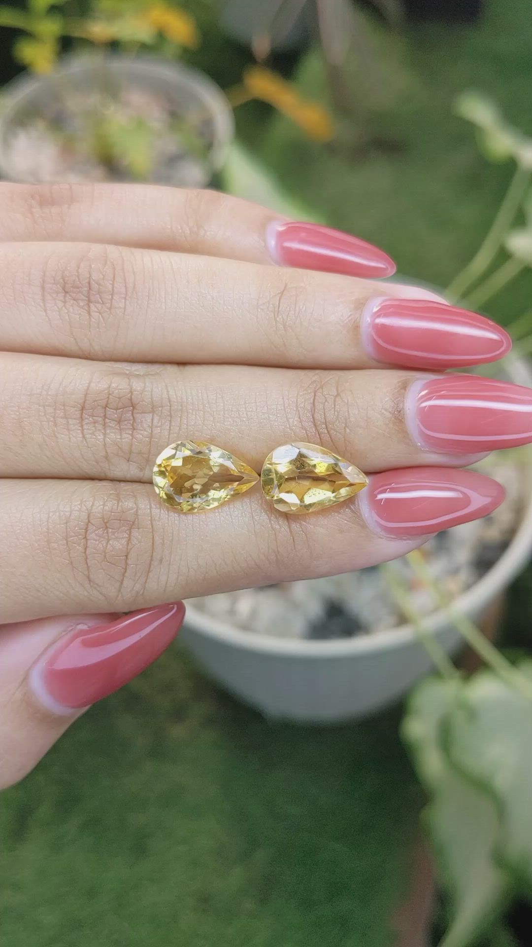 6.70 Ct.Tw.Total Carat Weight Citrine Pair from Brazil Size Video