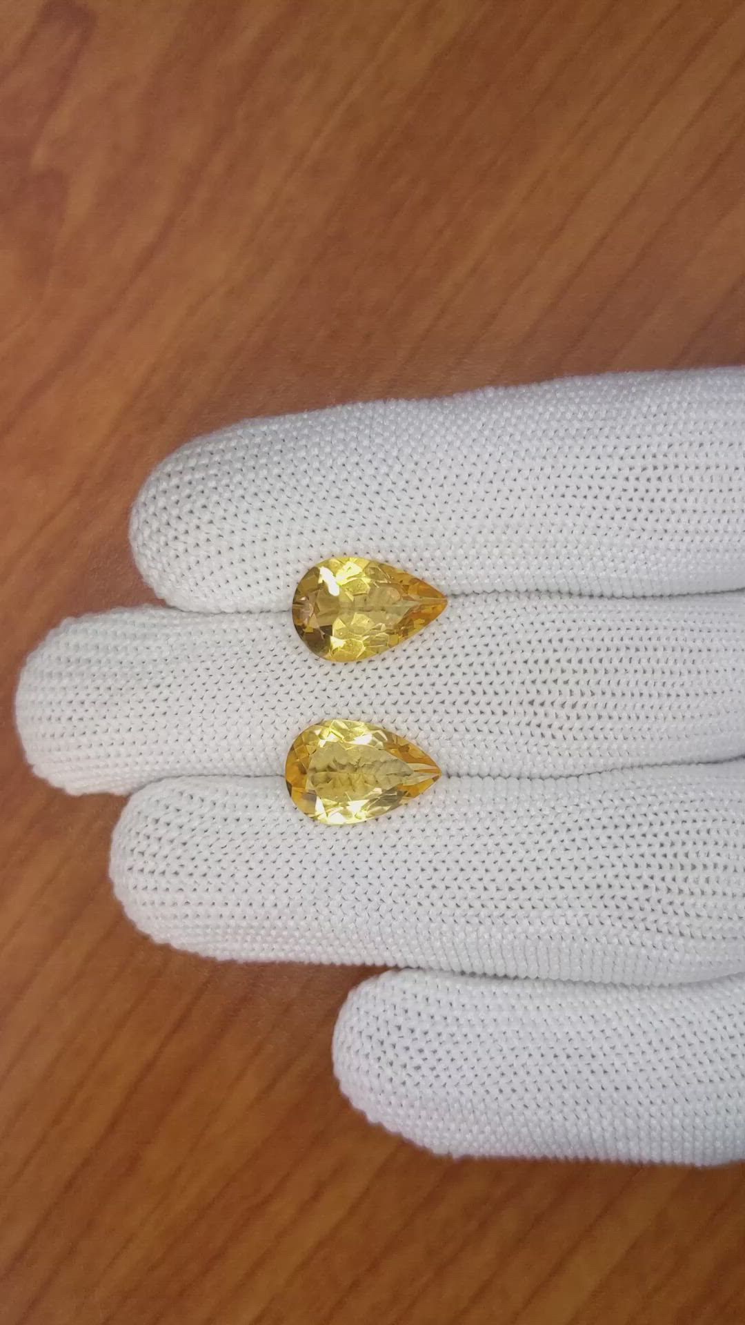 5.74 Ct.Tw.Total Carat Weight Citrine Pair from Brazil Size Video