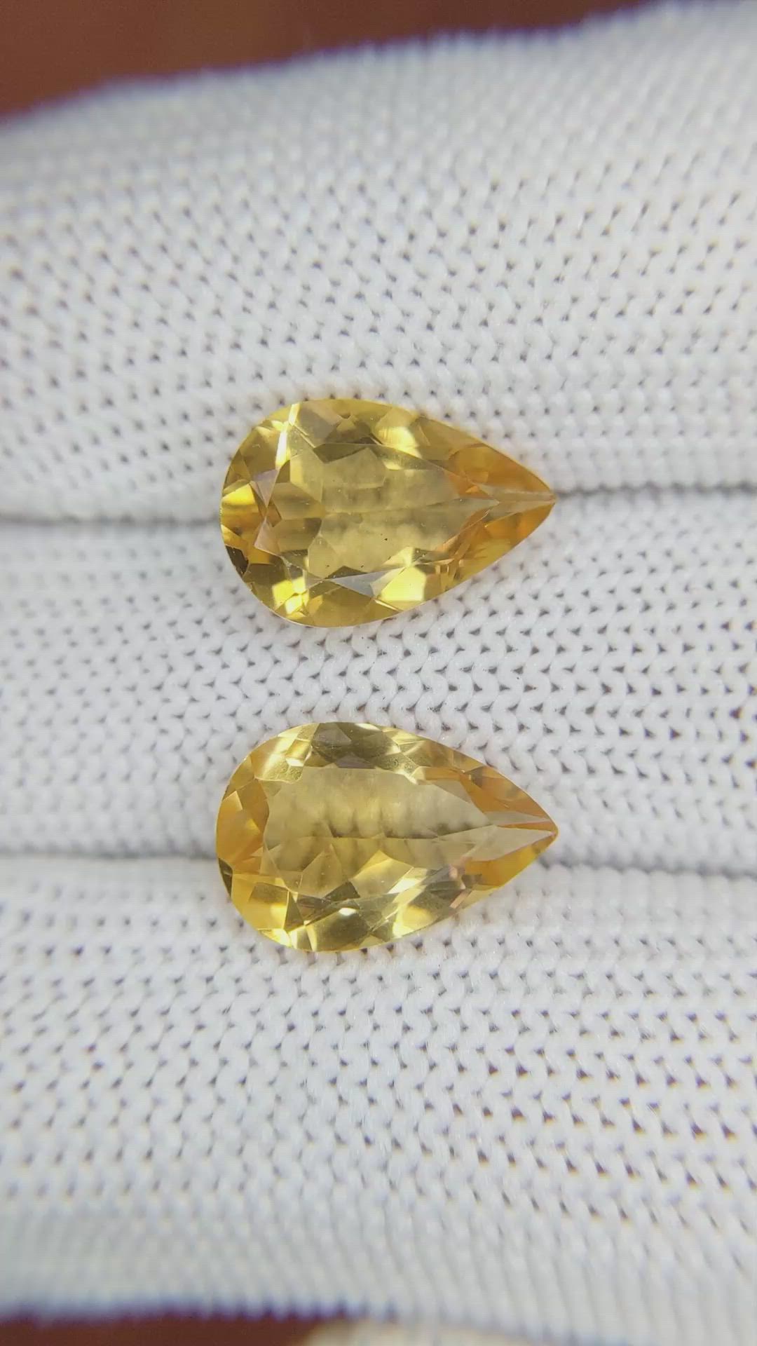 5.74 Ct.Tw.Total Carat Weight Citrine Pair from Brazil Size Video