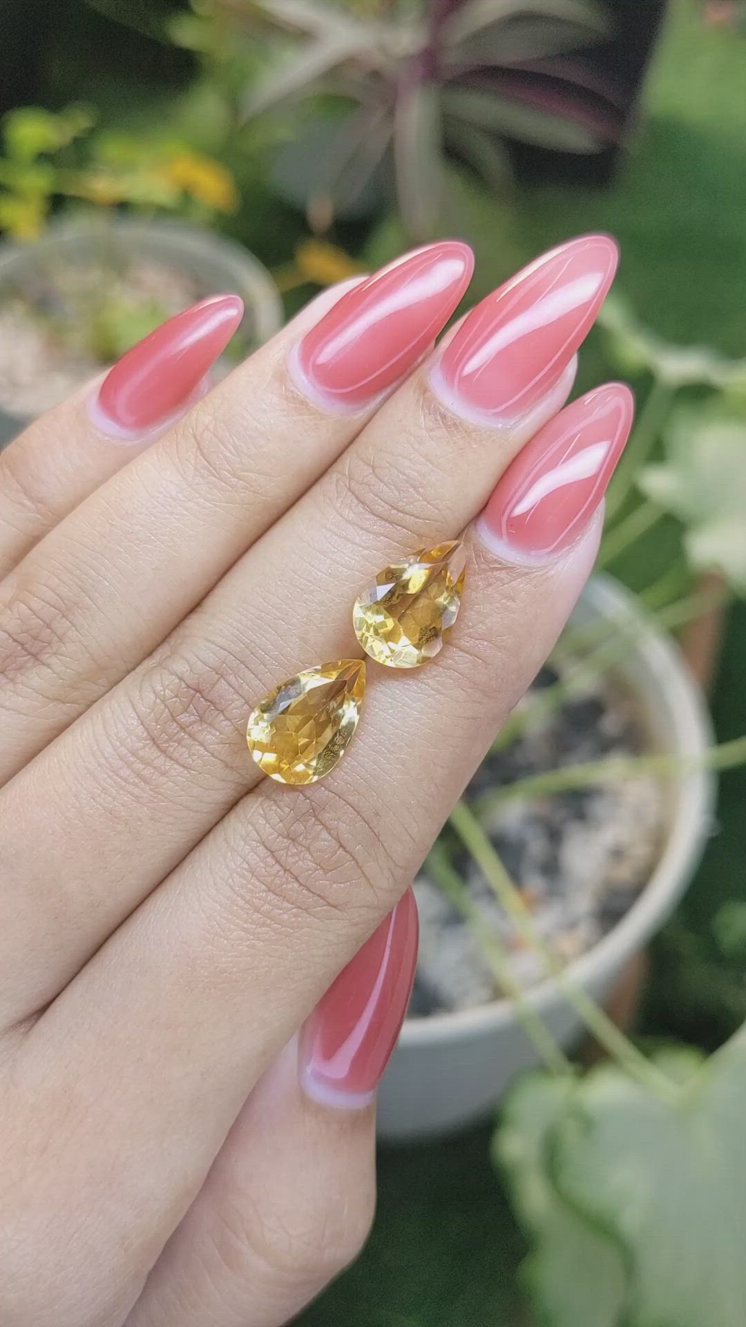 5.74 Ct.Tw.Total Carat Weight Citrine Pair from Brazil Size Video