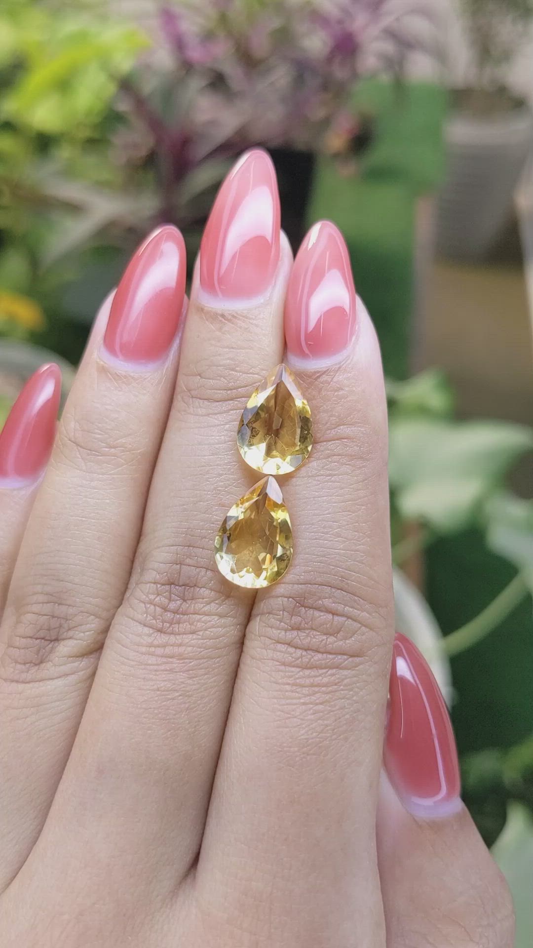 5.73 Ct.Tw.Total Carat Weight Citrine Pair from Brazil Size Video