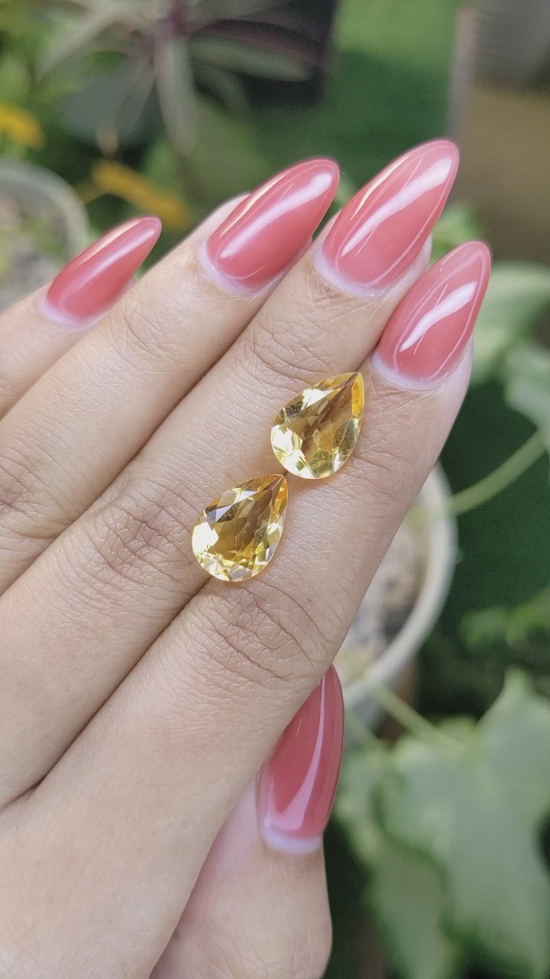 6.25 Ct.Tw.Total Carat Weight Citrine Pair from Brazil Size Video
