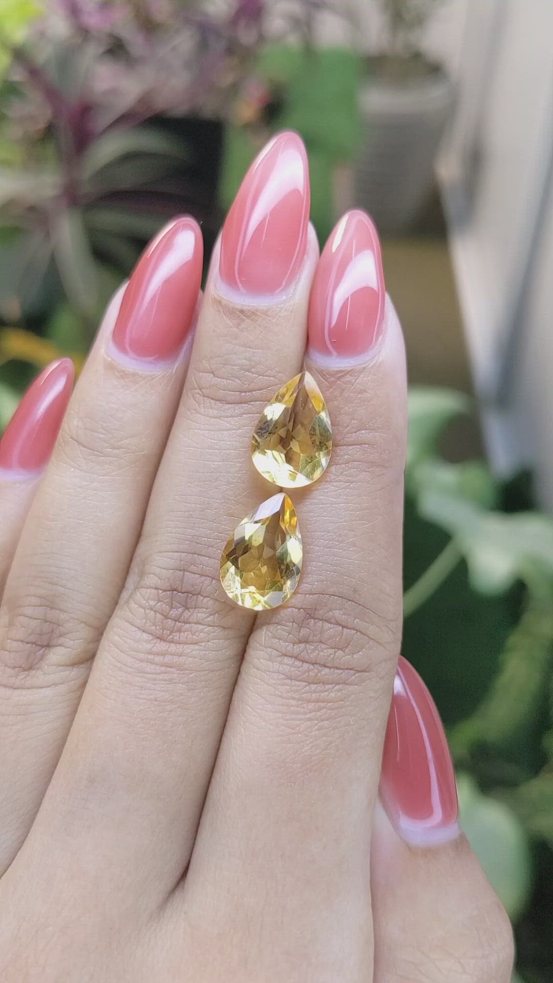 6.25 Ct.Tw.Total Carat Weight Citrine Pair from Brazil Size Video