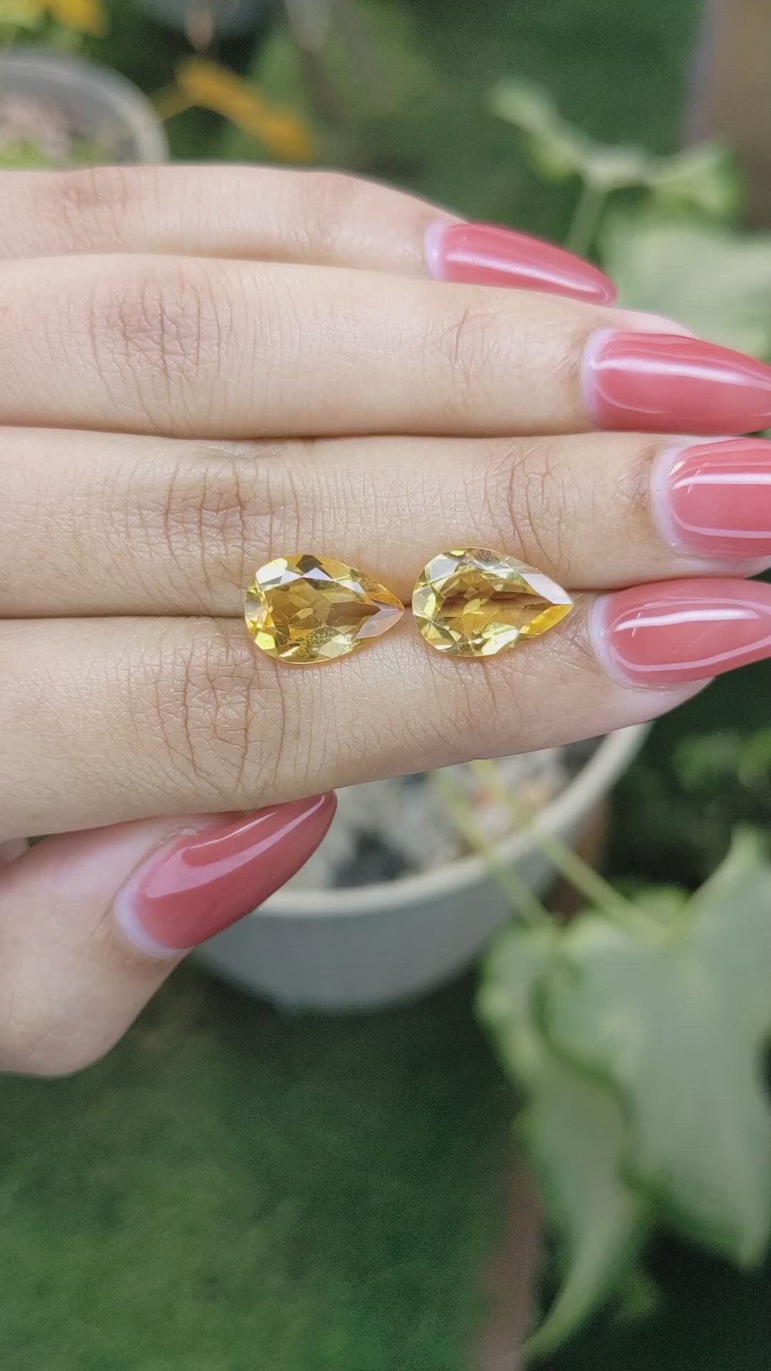 6.25 Ct.Tw.Total Carat Weight Citrine Pair from Brazil Size Video