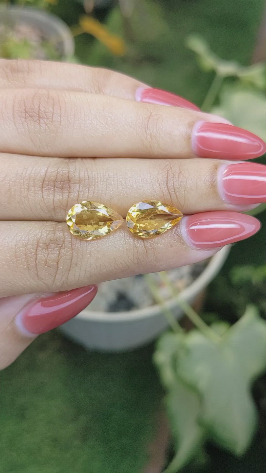 6.01 Ct.Tw.Total Carat Weight Citrine Pair from Brazil Size Video