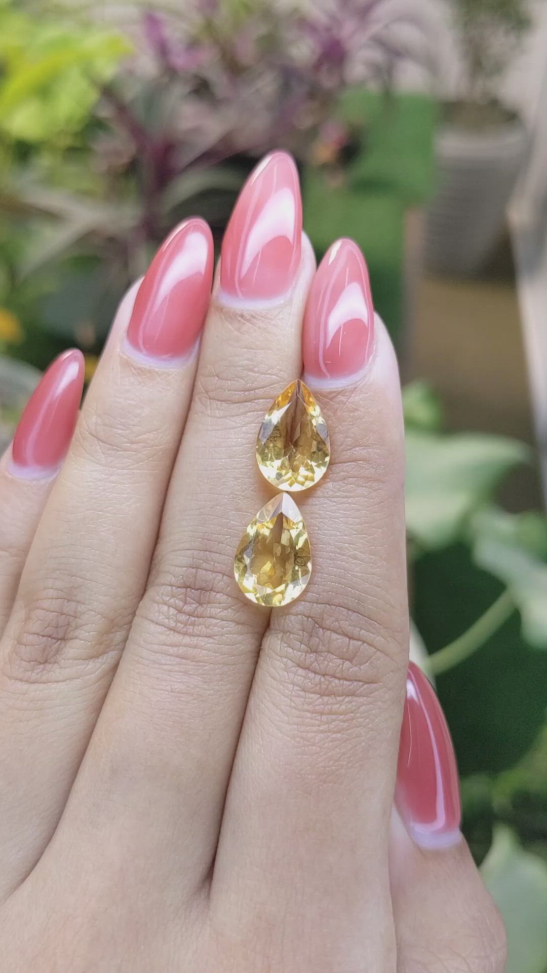 6.01 Ct.Tw.Total Carat Weight Citrine Pair from Brazil Size Video