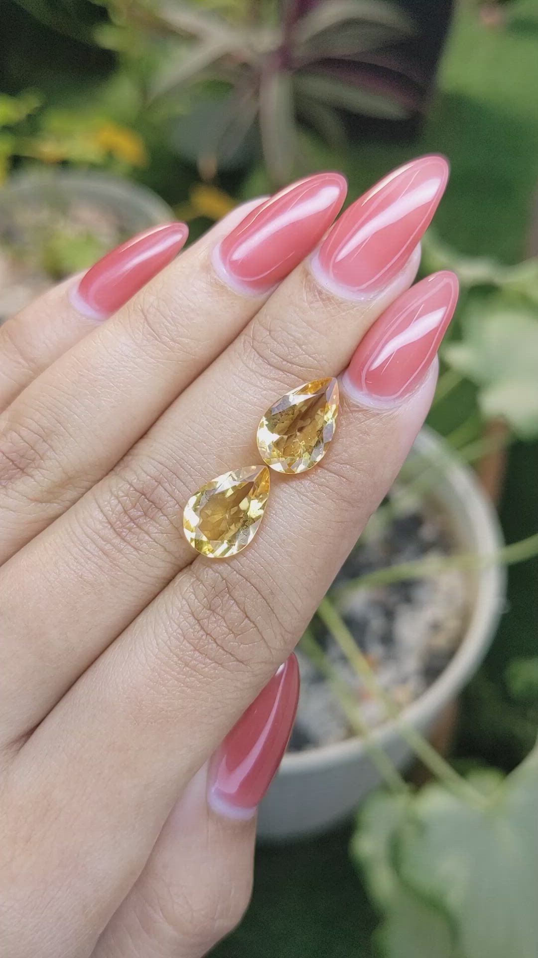 6.01 Ct.Tw.Total Carat Weight Citrine Pair from Brazil Size Video
