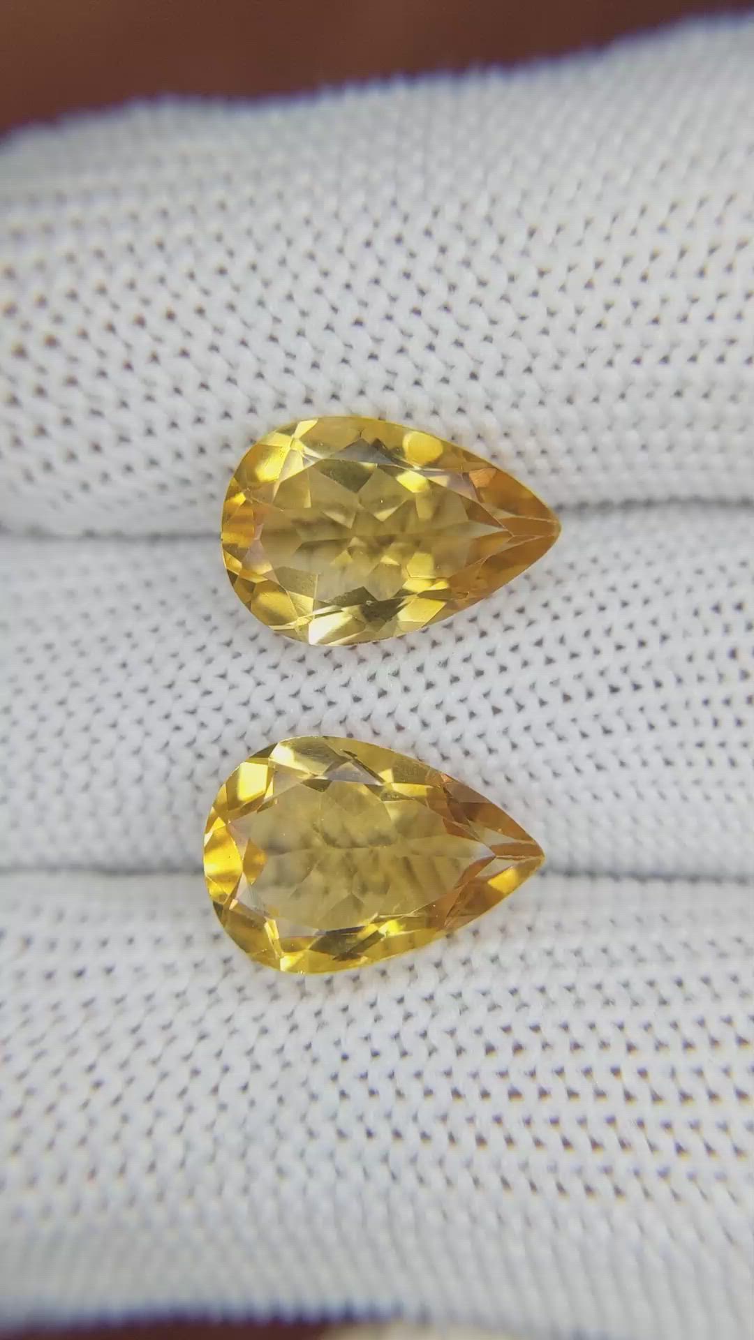 6.63 Ct.Tw.Total Carat Weight Citrine Pair from Brazil Size Video
