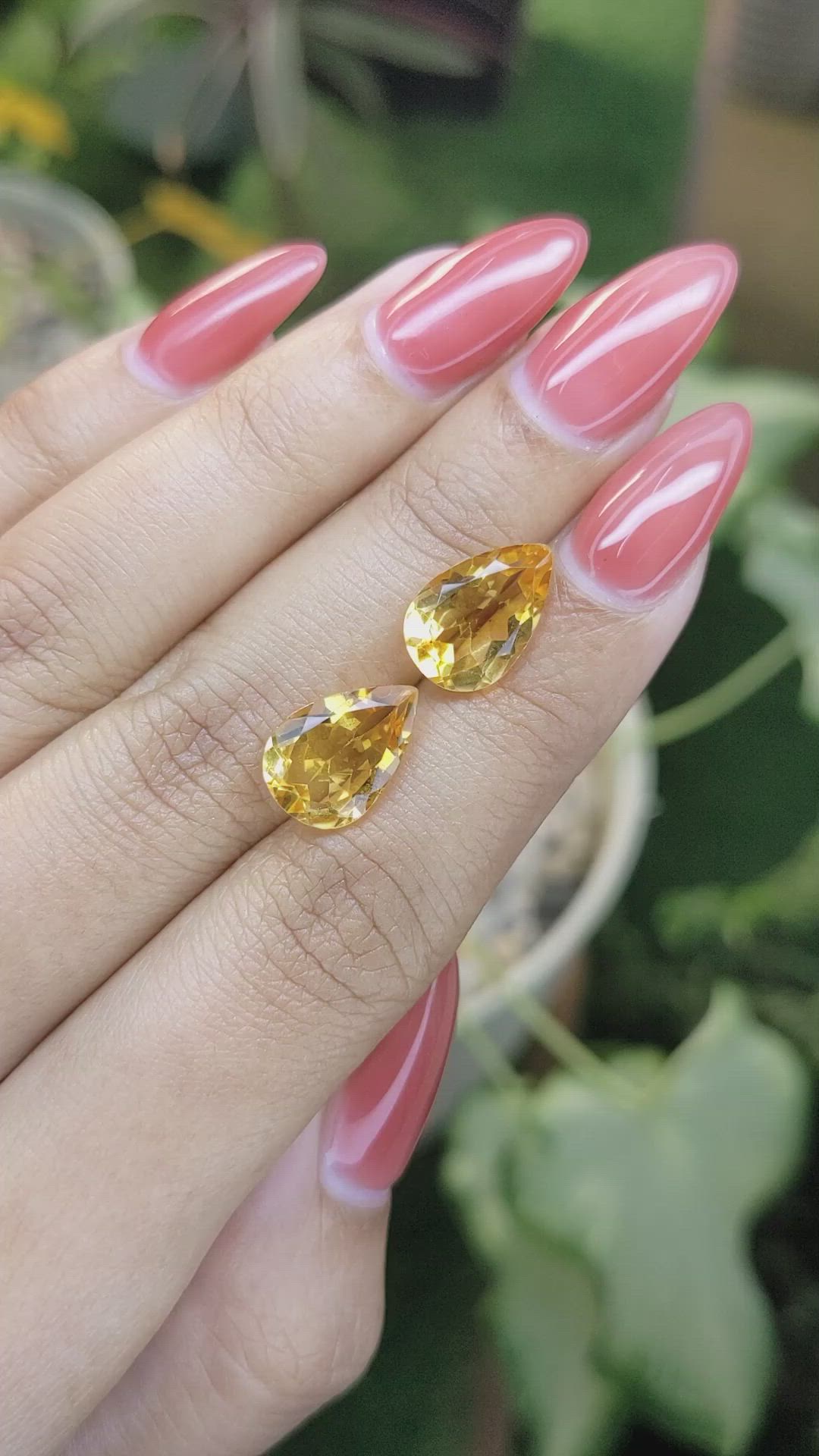6.63 Ct.Tw.Total Carat Weight Citrine Pair from Brazil Size Video