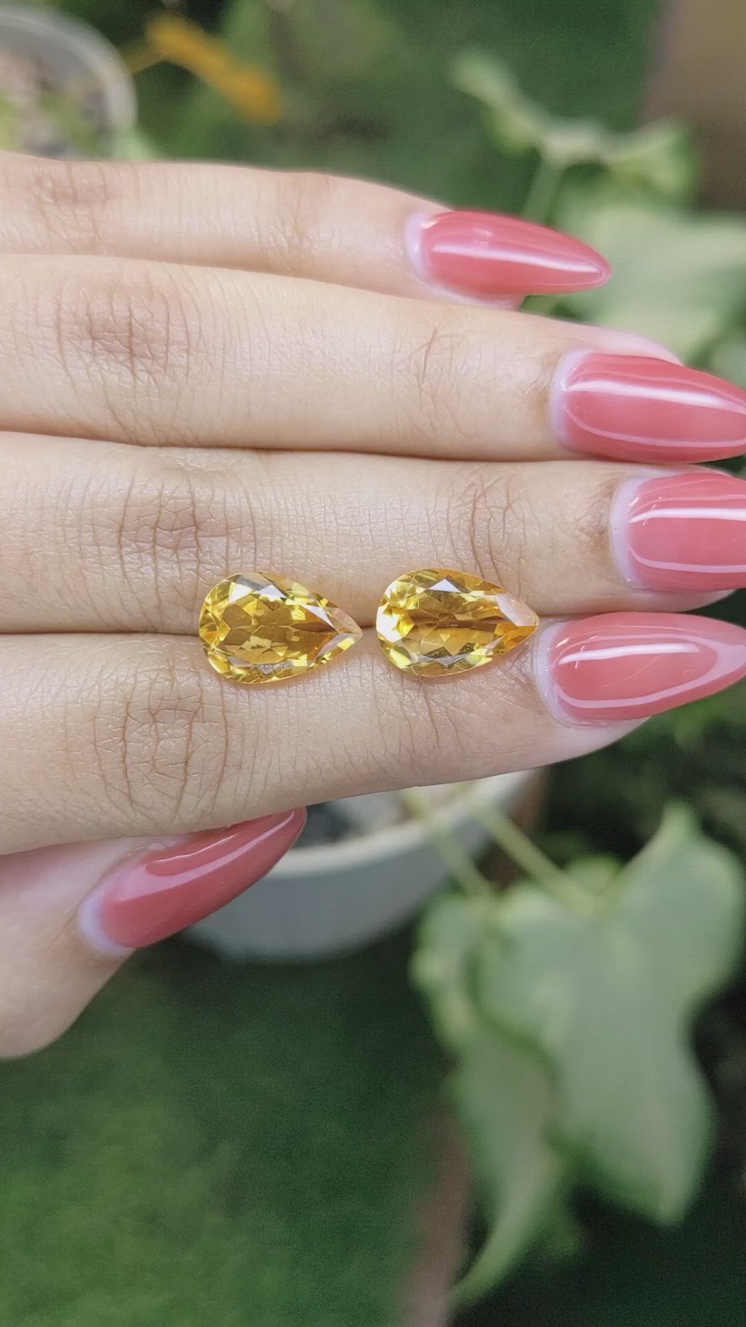 6.63 Ct.Tw.Total Carat Weight Citrine Pair from Brazil Size Video