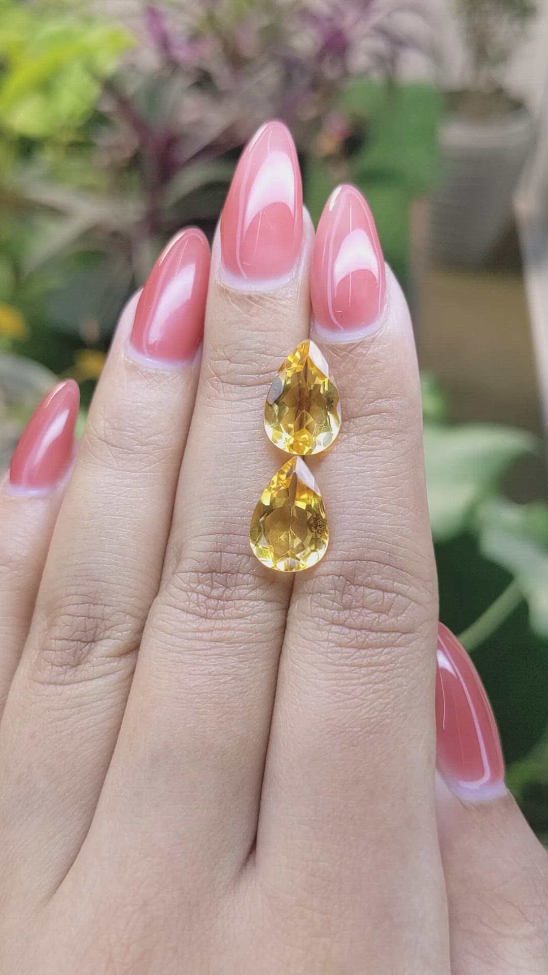6.63 Ct.Tw.Total Carat Weight Citrine Pair from Brazil Size Video