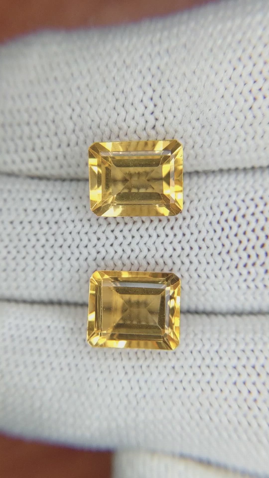 6.42 Ct.Tw.Total Carat Weight Citrine Pair from Brazil Size Video